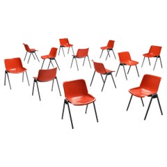 Vintage Centro Progetti Tecno Set of Twelve Stackable ‘Modus’ Chairs 