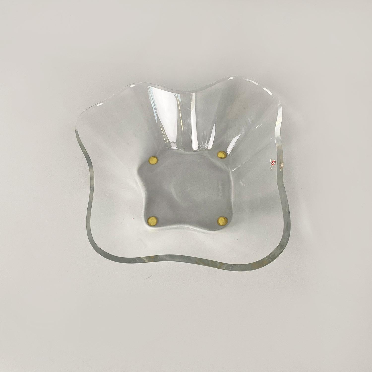 Glass Modern Finnish glass bowl centerpiece, Alvar Aalto for IIttala, 1990s For Sale