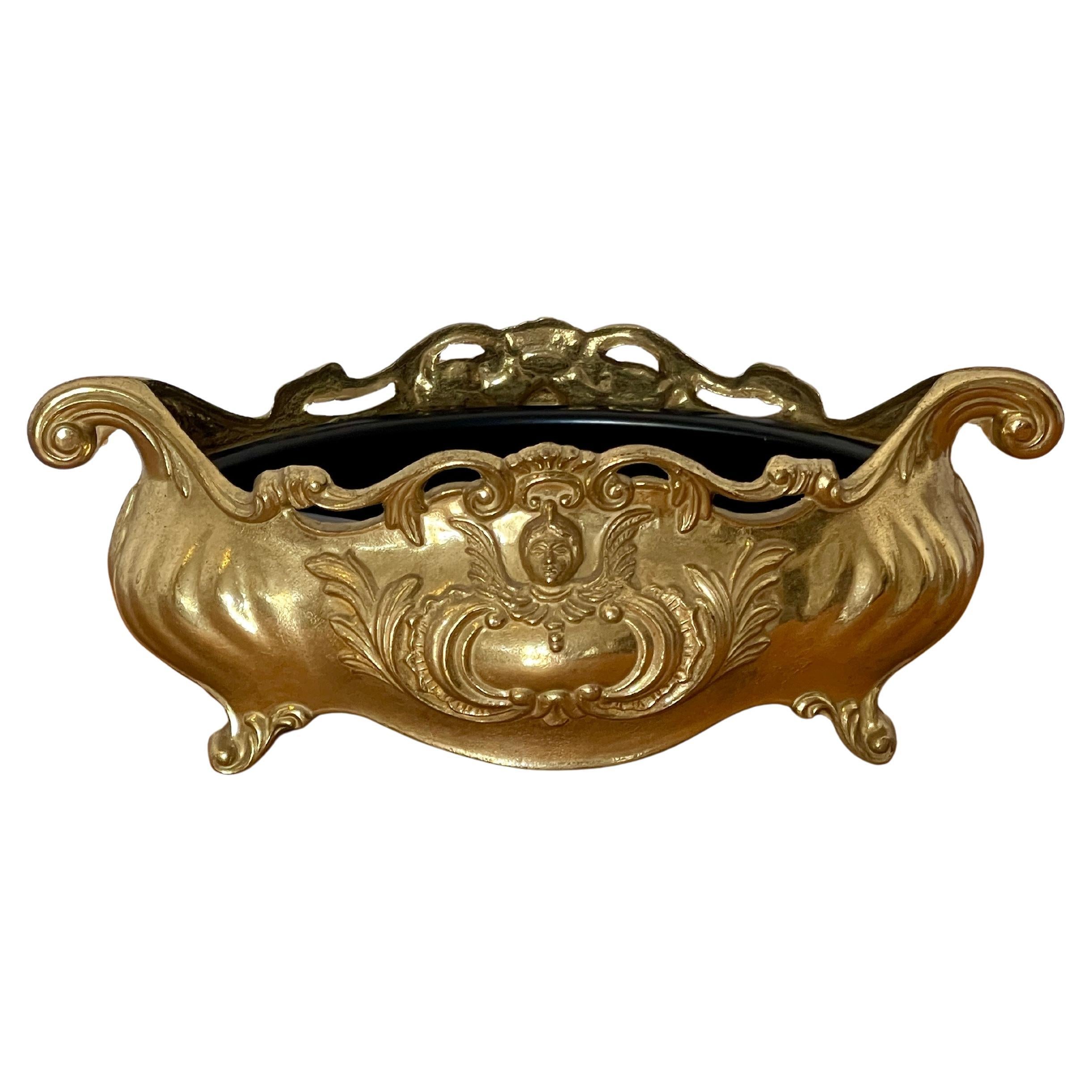 Classic brass centerpiece with ornamental motifs, 1990s