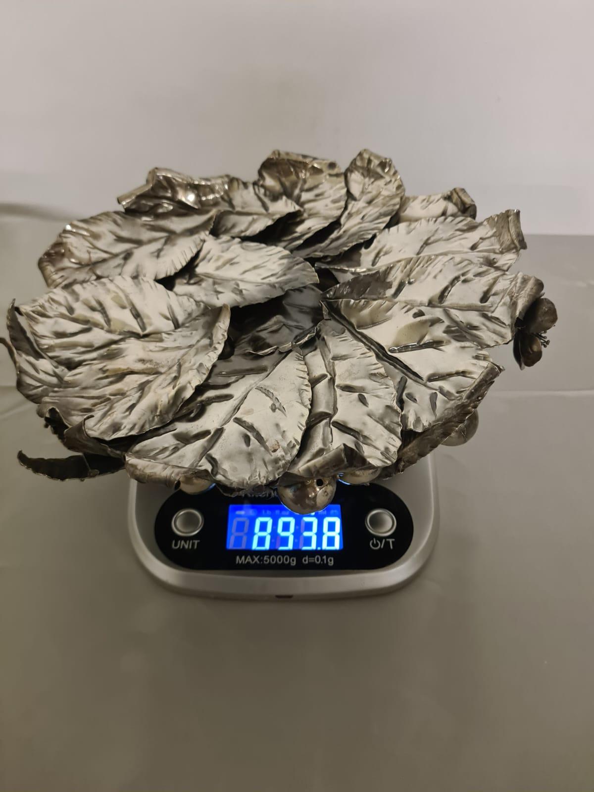 Centre de table avec couvercle en argent 800 en vente 13