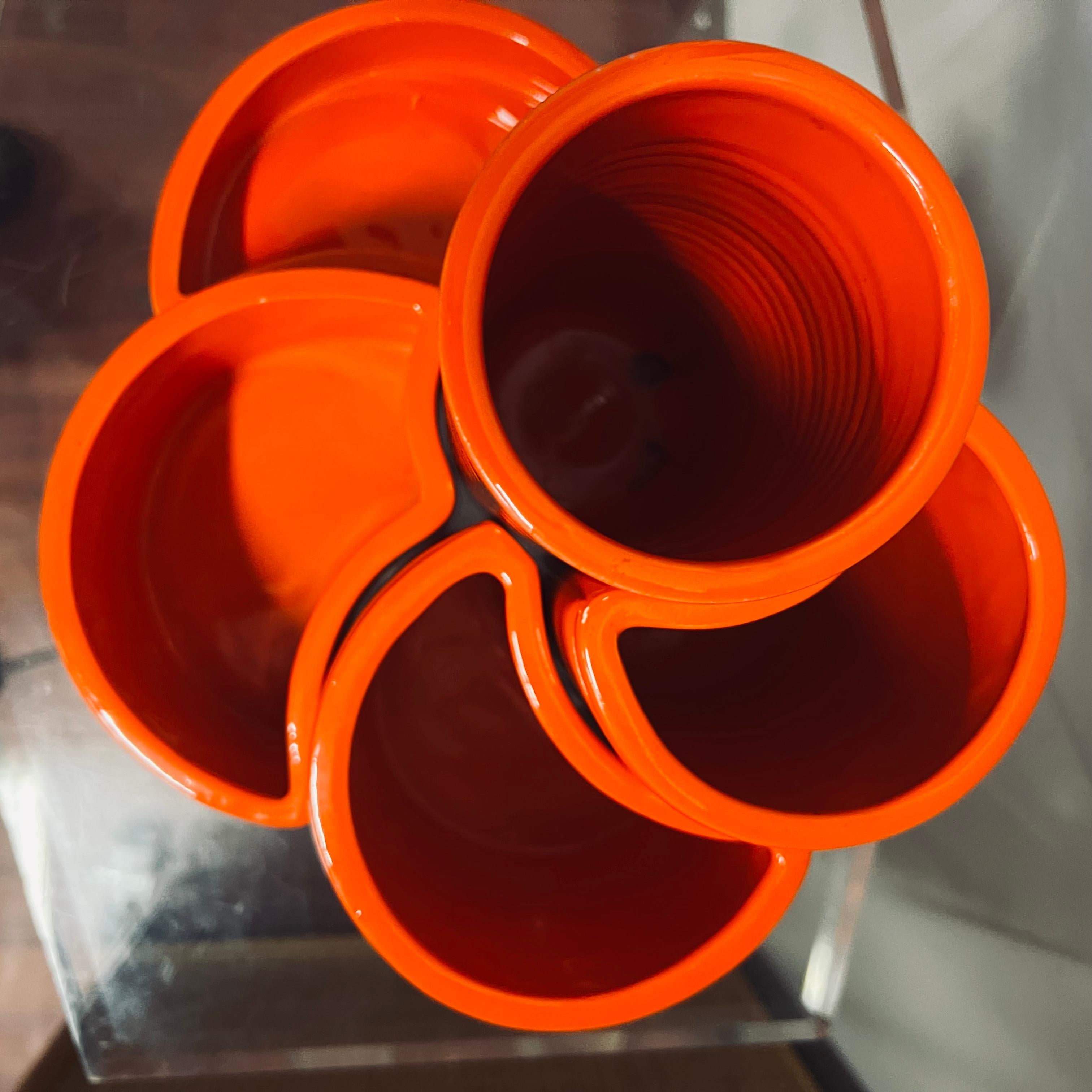 Orange Ceramic Centerpiece - Attrib. to Gabbianelli - Italy - 1970s For Sale 2