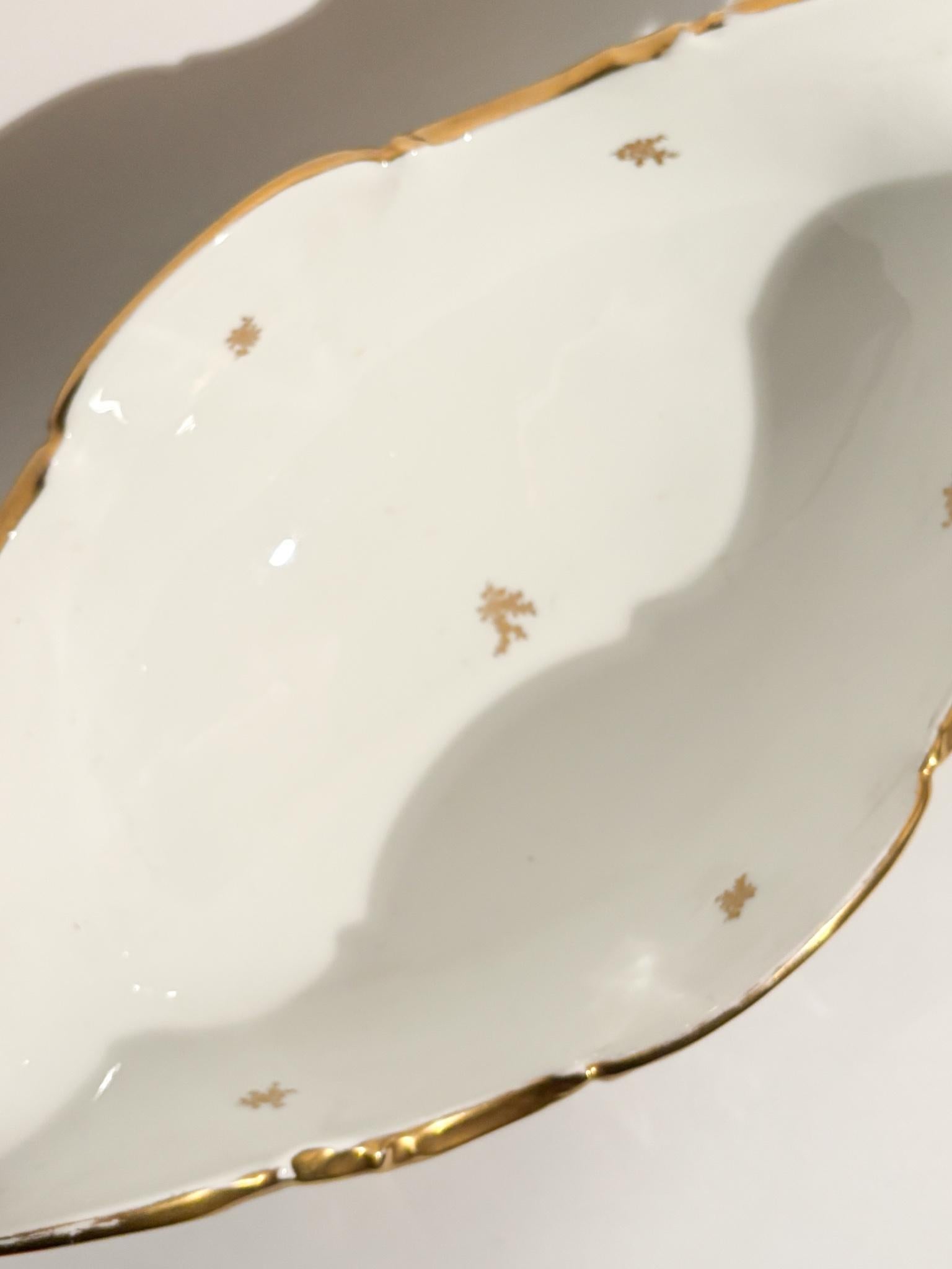 Centrotavola in Porcellana di Rosenthal Bianco e Oro Anni 60 In condizioni buone in vendita a Milano, MI