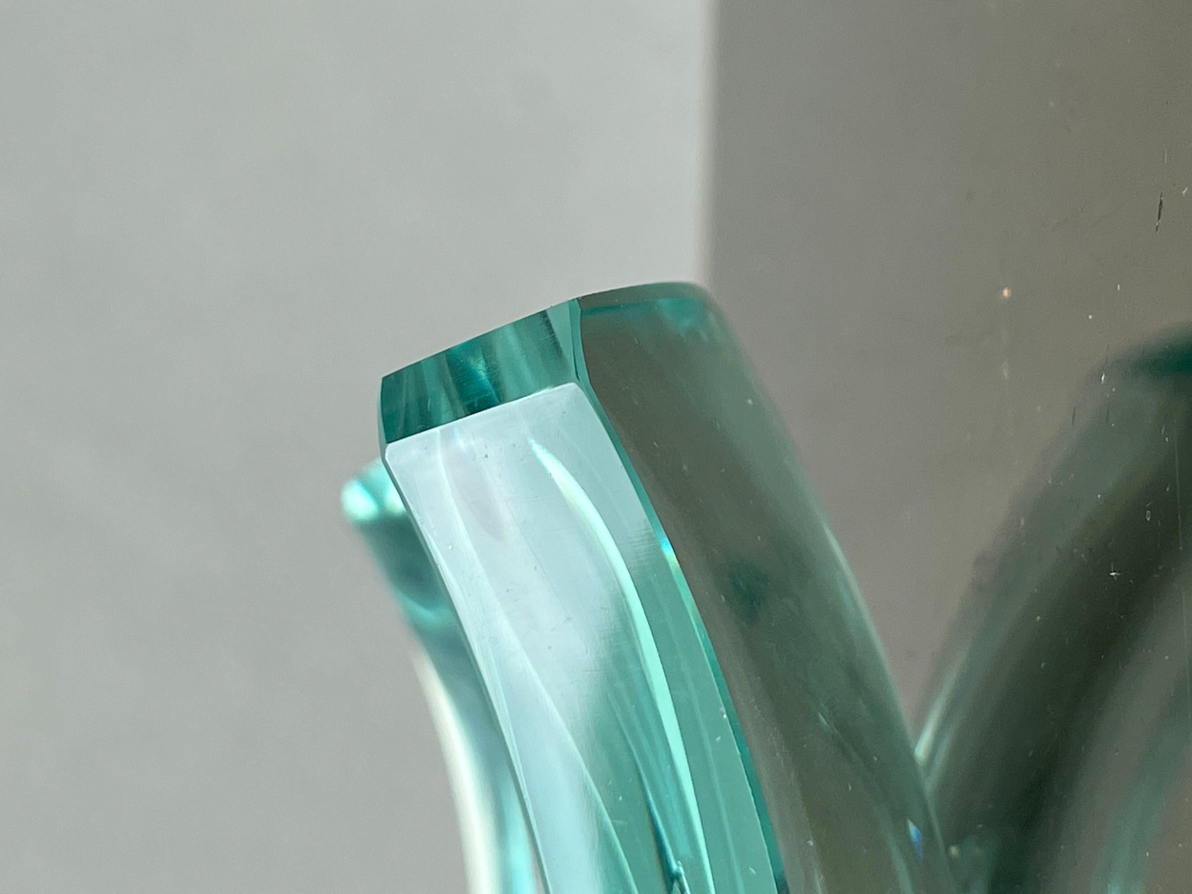 Centrotavola in Vetro Nello Stile Di Fontana Arte, 1980 In Excellent Condition For Sale In Milano, MI