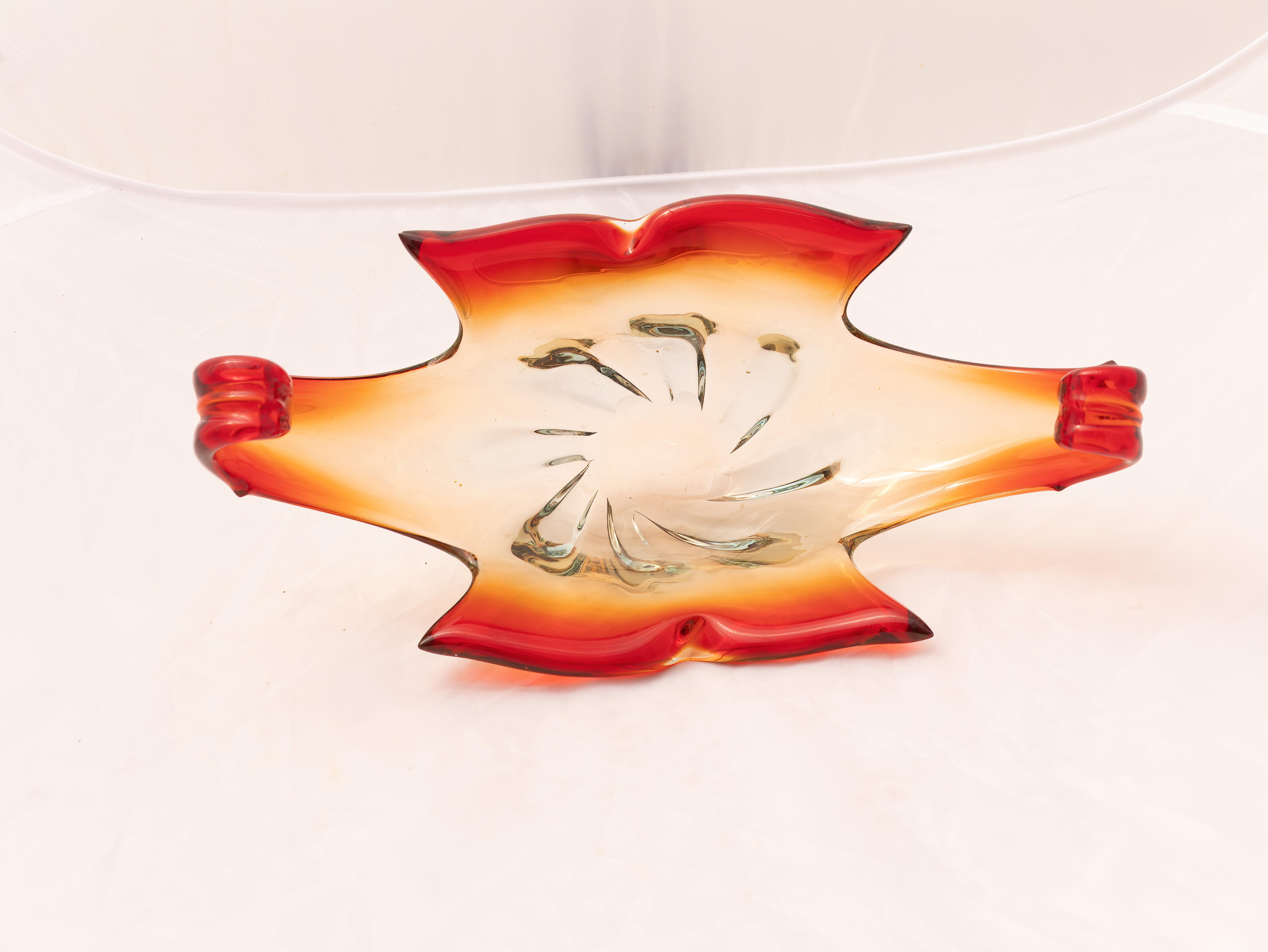 Mid-Century Modern Murano submerged glass centerpiece attributed to Archimede Seguso, 1970 For Sale