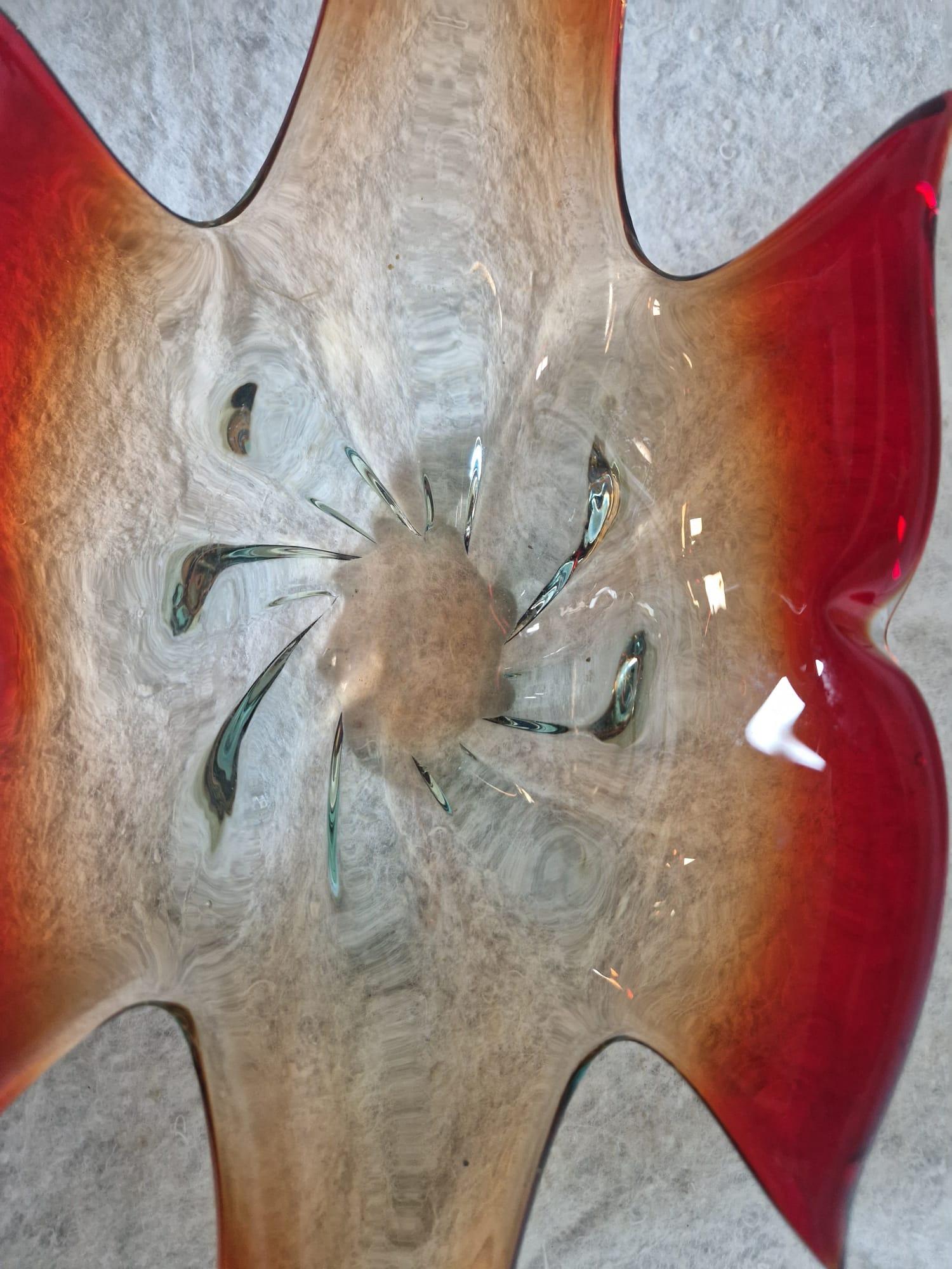 Italian Murano submerged glass centerpiece attributed to Archimede Seguso, 1970 For Sale