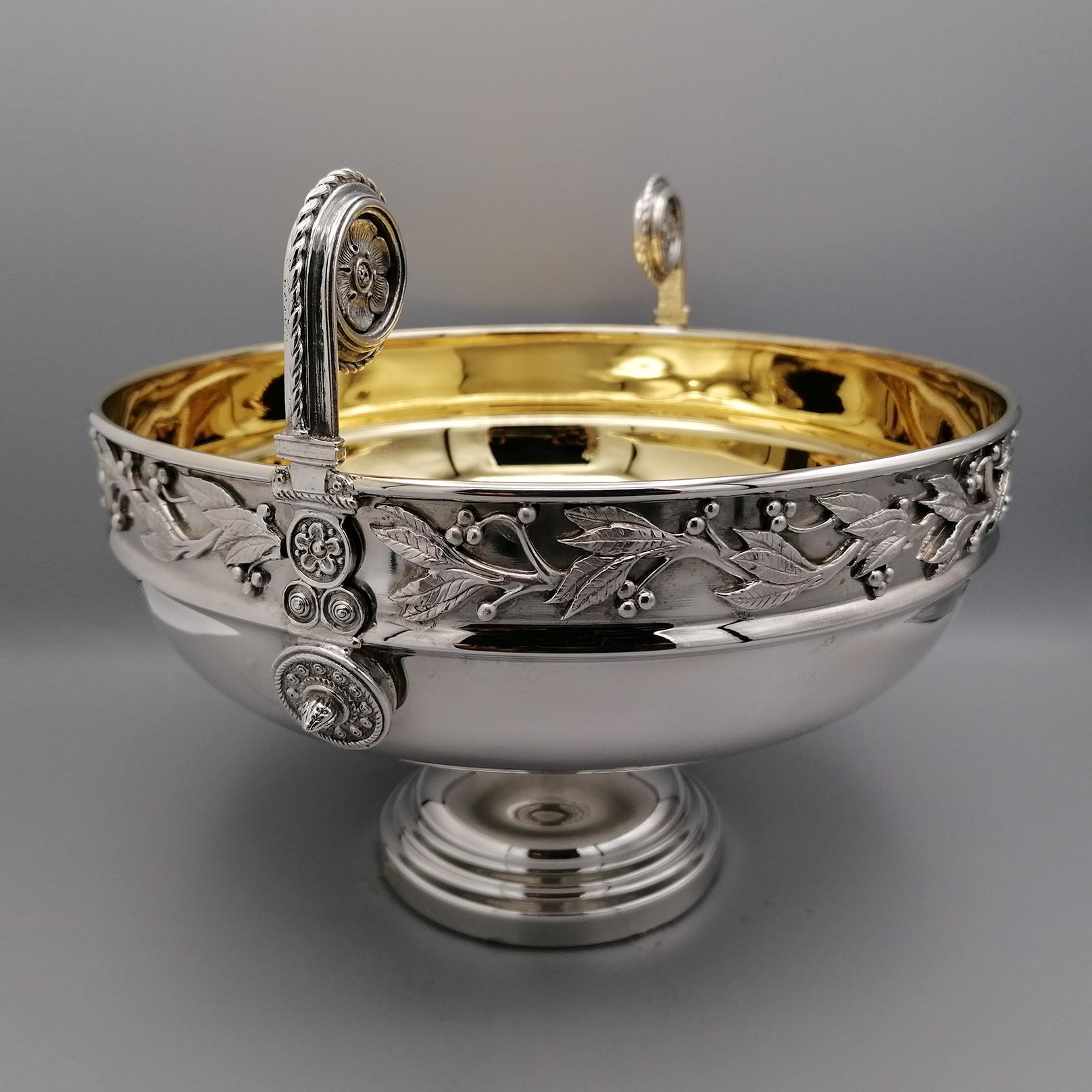 Italian centerpiece with solid silver plate in Renaissance style  For Sale 10