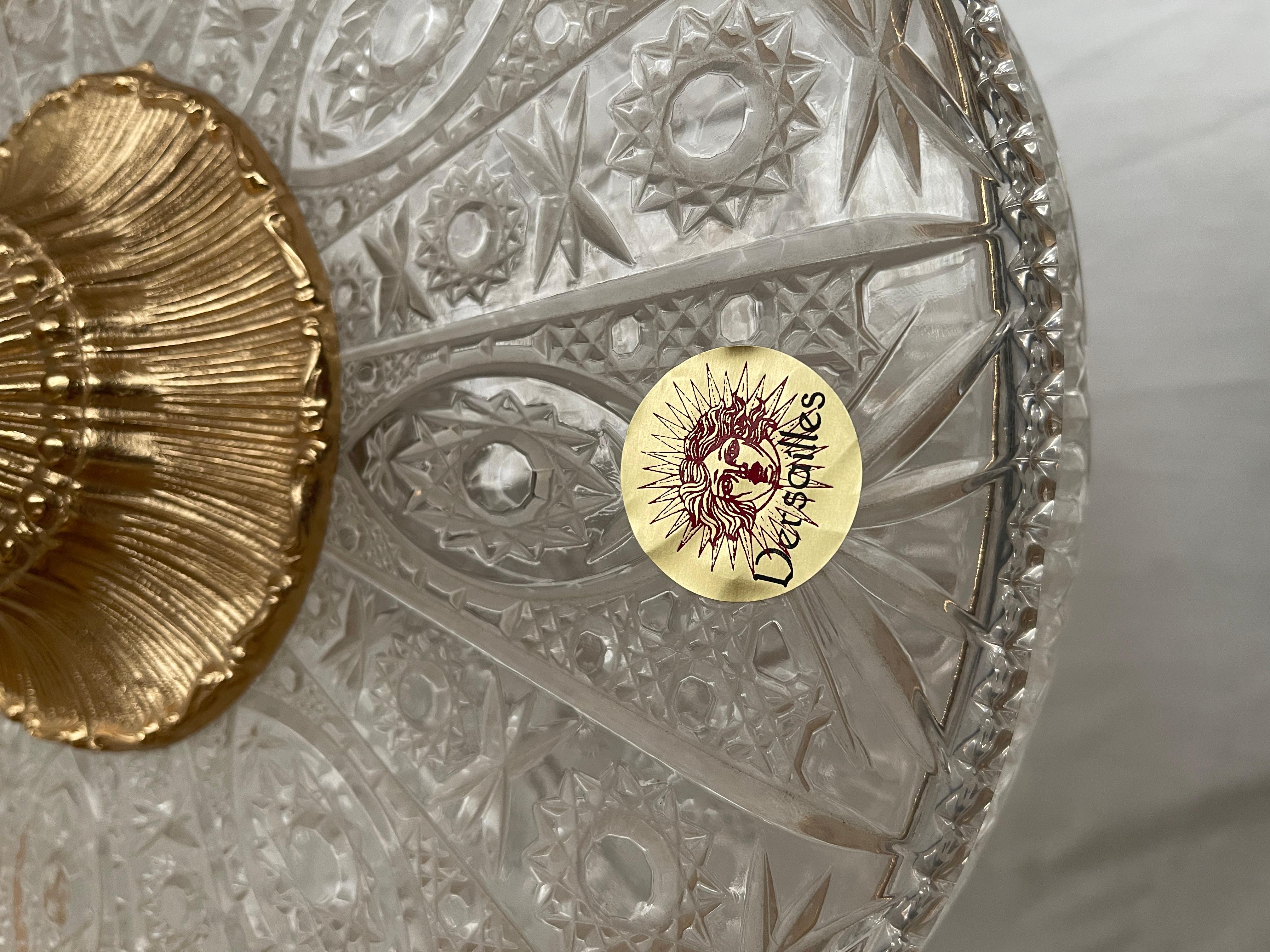 Lujoso centro de mesa de cristal italiano y bronce dorado estilo parisino de los años 90 en venta 8