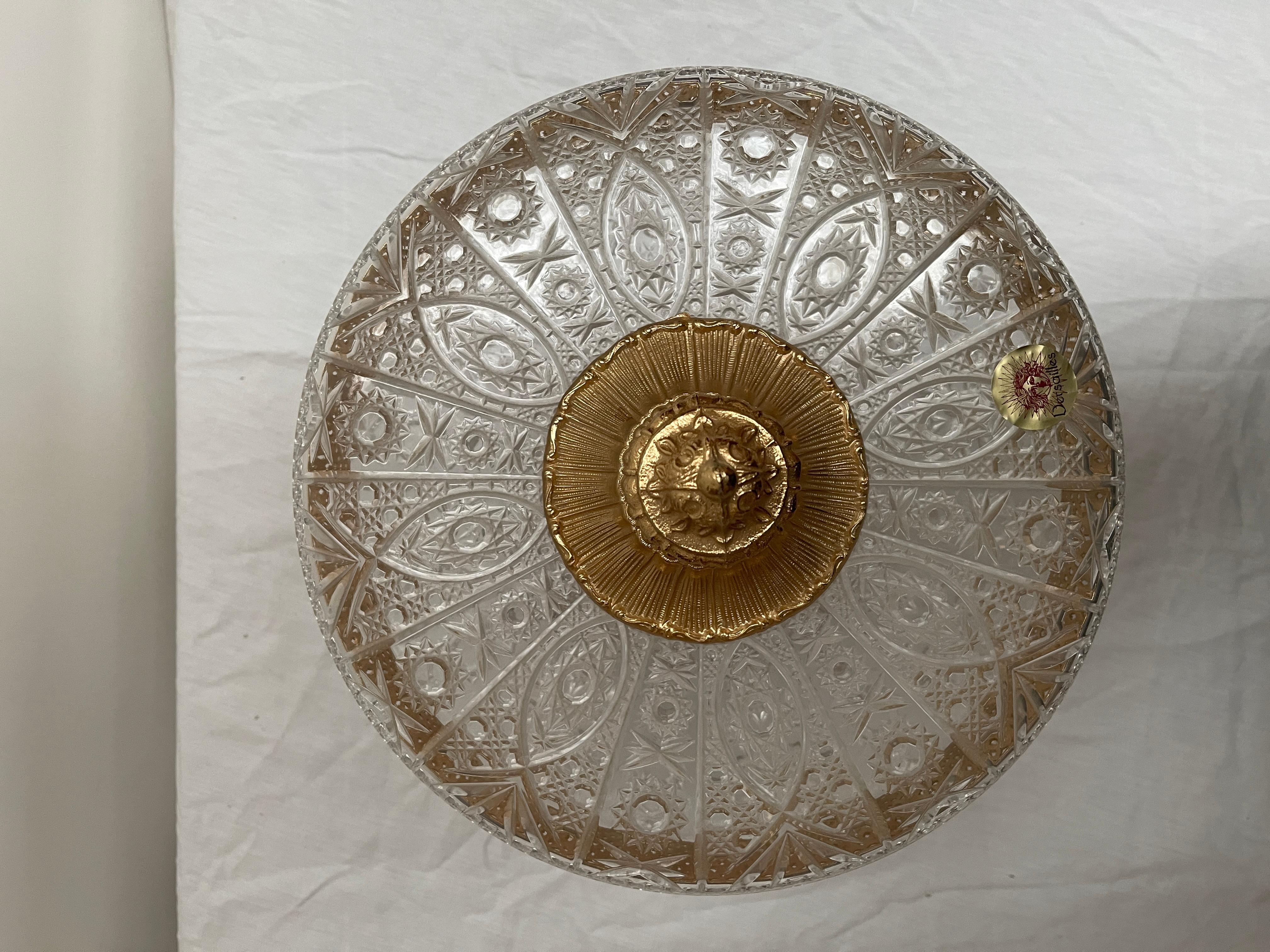 Lujoso centro de mesa de cristal italiano y bronce dorado estilo parisino de los años 90 Otro en venta