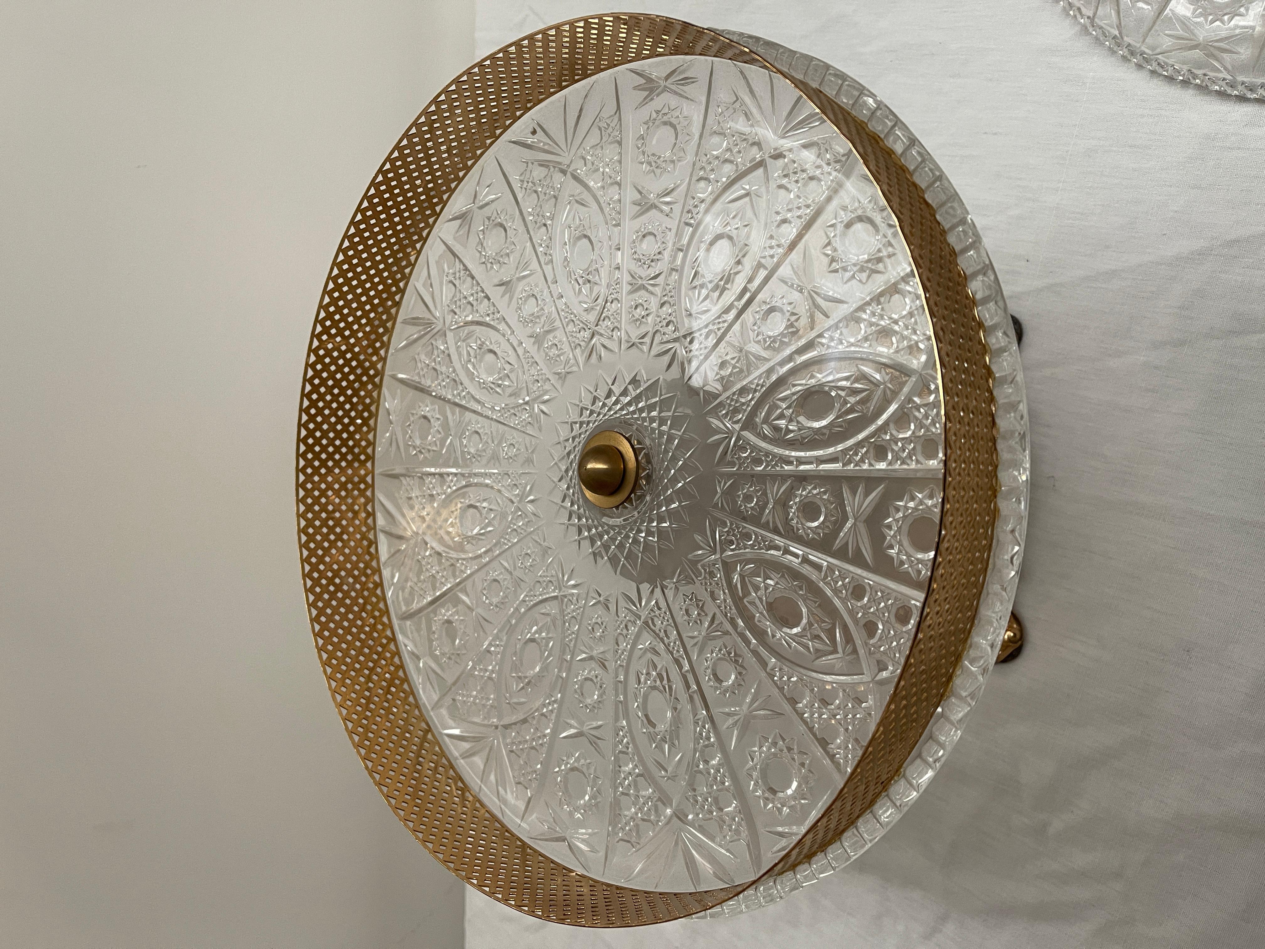 Lujoso centro de mesa de cristal italiano y bronce dorado estilo parisino de los años 90 en venta 1