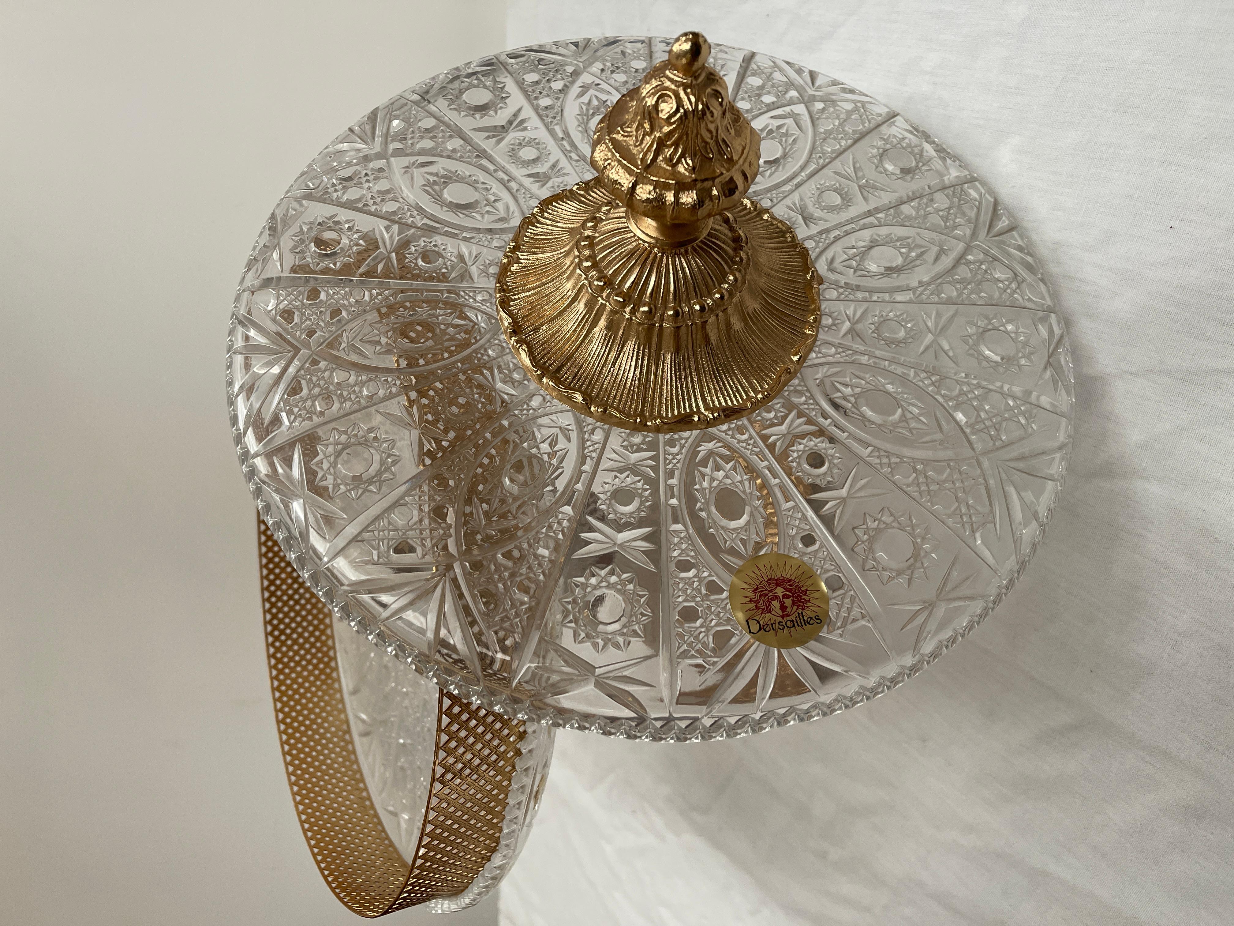 Lujoso centro de mesa de cristal italiano y bronce dorado estilo parisino de los años 90 en venta 2