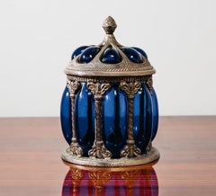 Tafelaufsatz Großes Royal Sheffield Sammlung Blau Service Glas 1950er Jahre Vintage