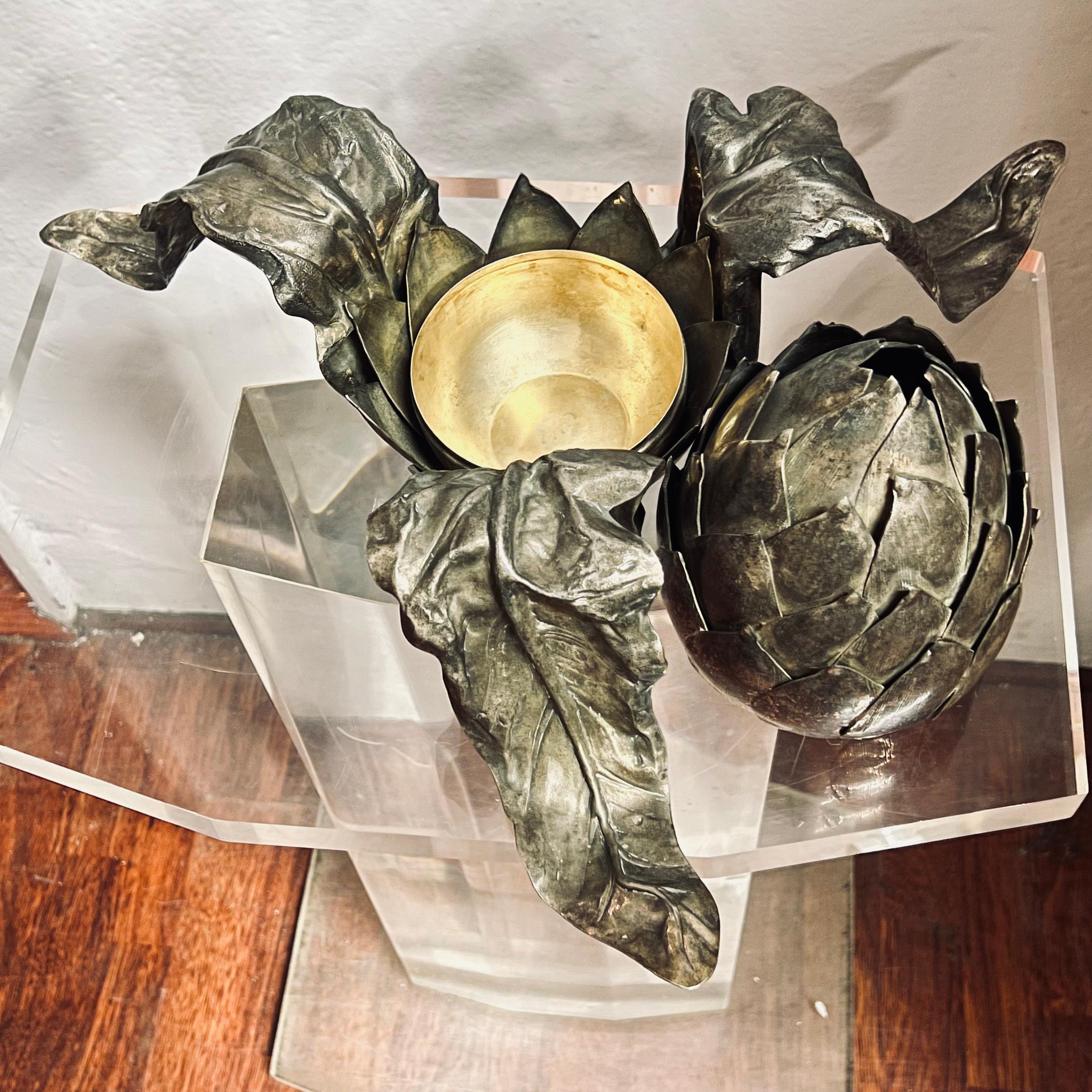 Centro de mesa artesanal - Atelier Franco Lapini - Italia - Años 60 en venta 3