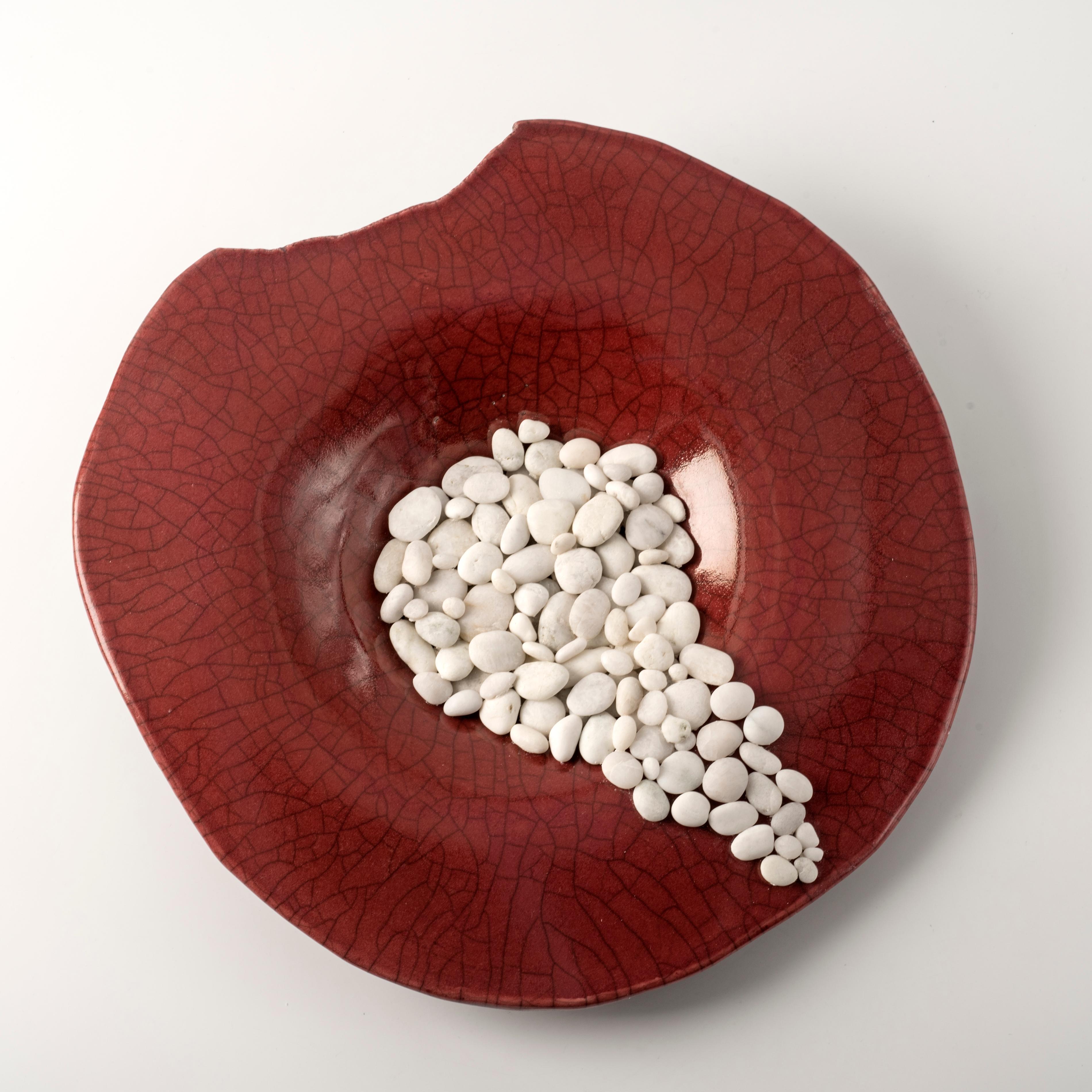 Modern INCANTO AMARANTO Ceramic Centerpiece-Sculpture by Nino Basso - Unique Piece For Sale