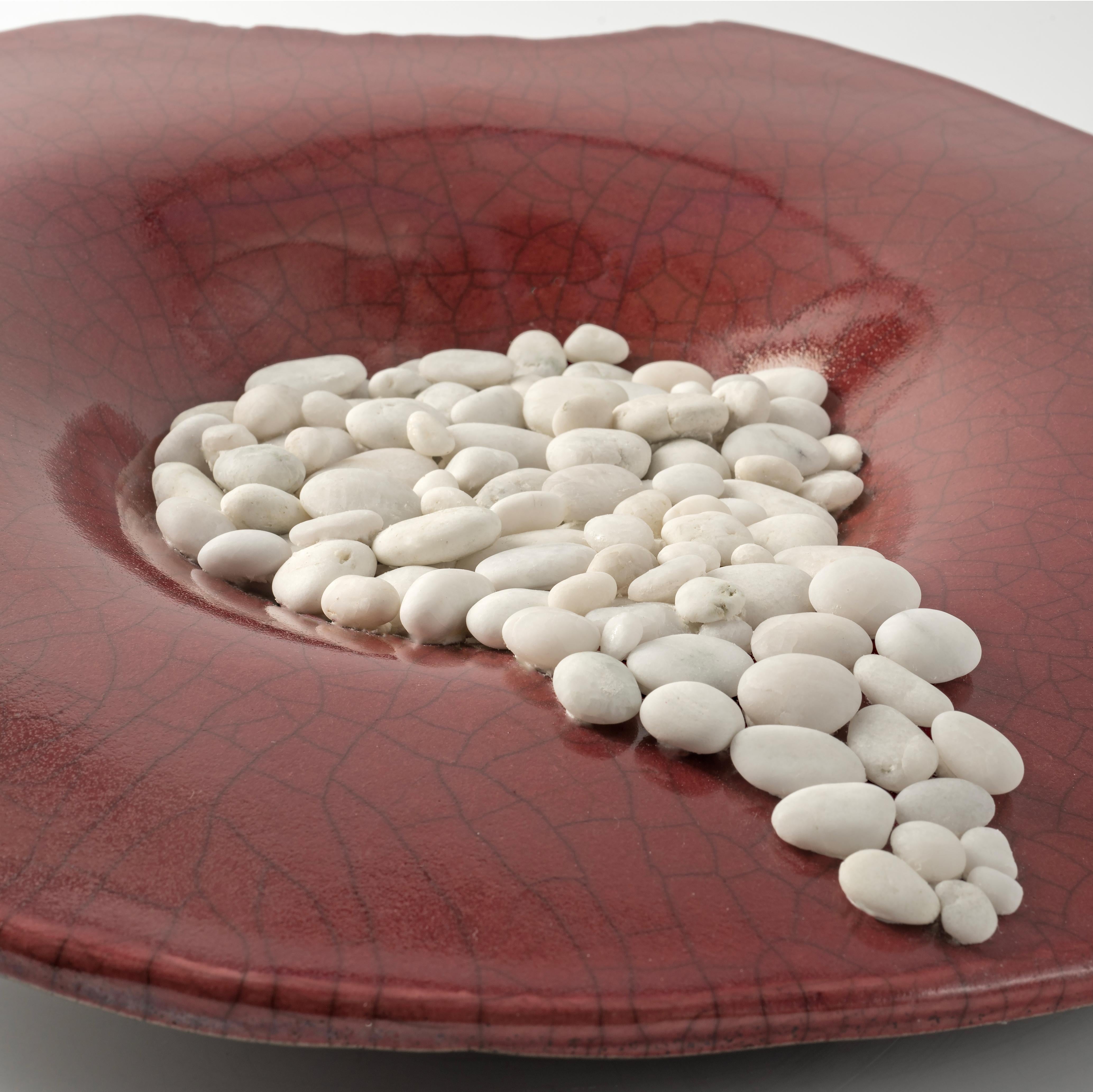 Italian INCANTO AMARANTO Ceramic Centerpiece-Sculpture by Nino Basso - Unique Piece For Sale