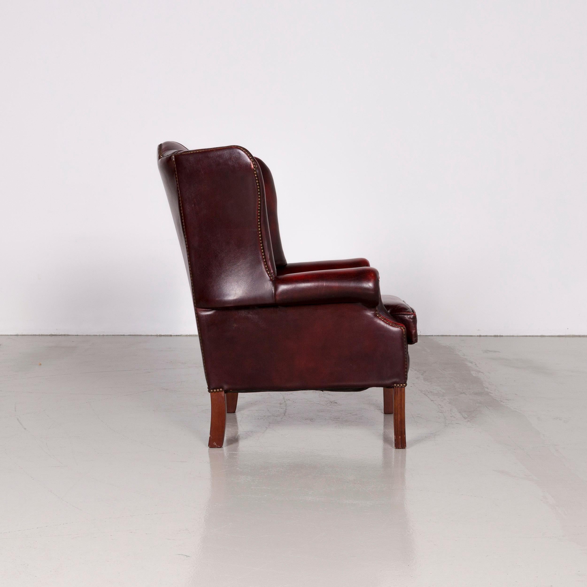 Centurion Chesterfield Leather Armchair Red Vintage In Good Condition In Cologne, DE