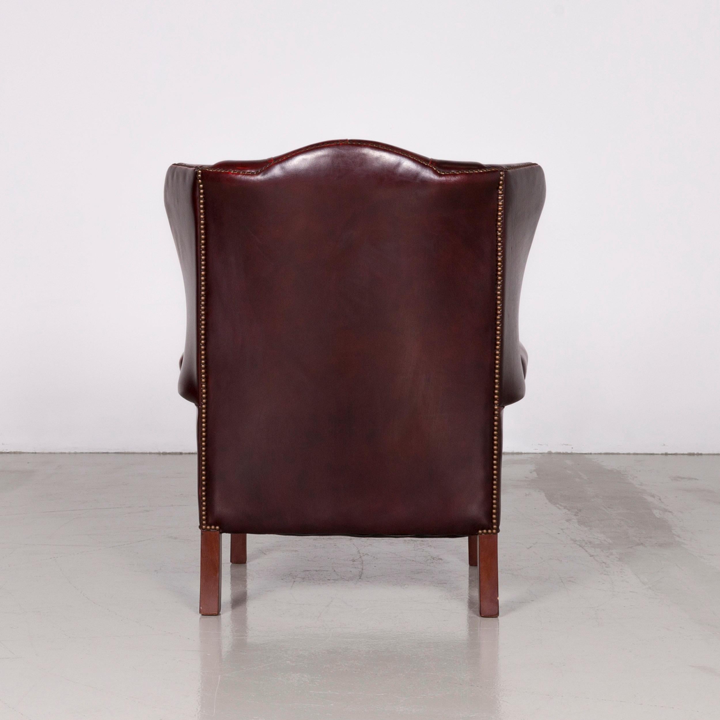 Contemporary Centurion Chesterfield Leather Armchair Red Vintage