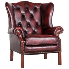 Centurion Chesterfield Leather Armchair Red Vintage