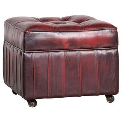 Centurion Chesterfield Leather Footstood Red Vintage