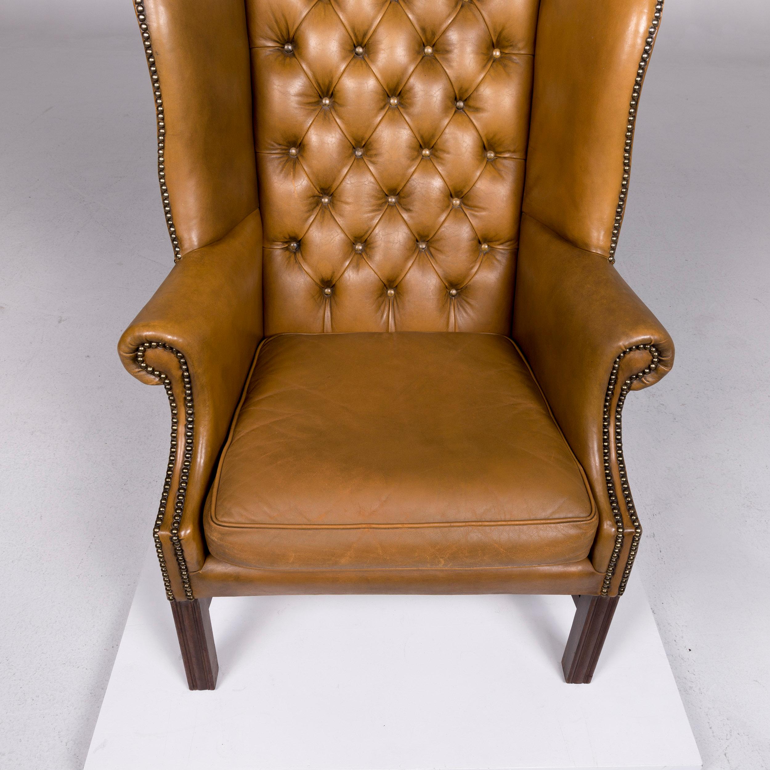 Contemporary Centurion Leather Armchair Brown Chesterfield Retro