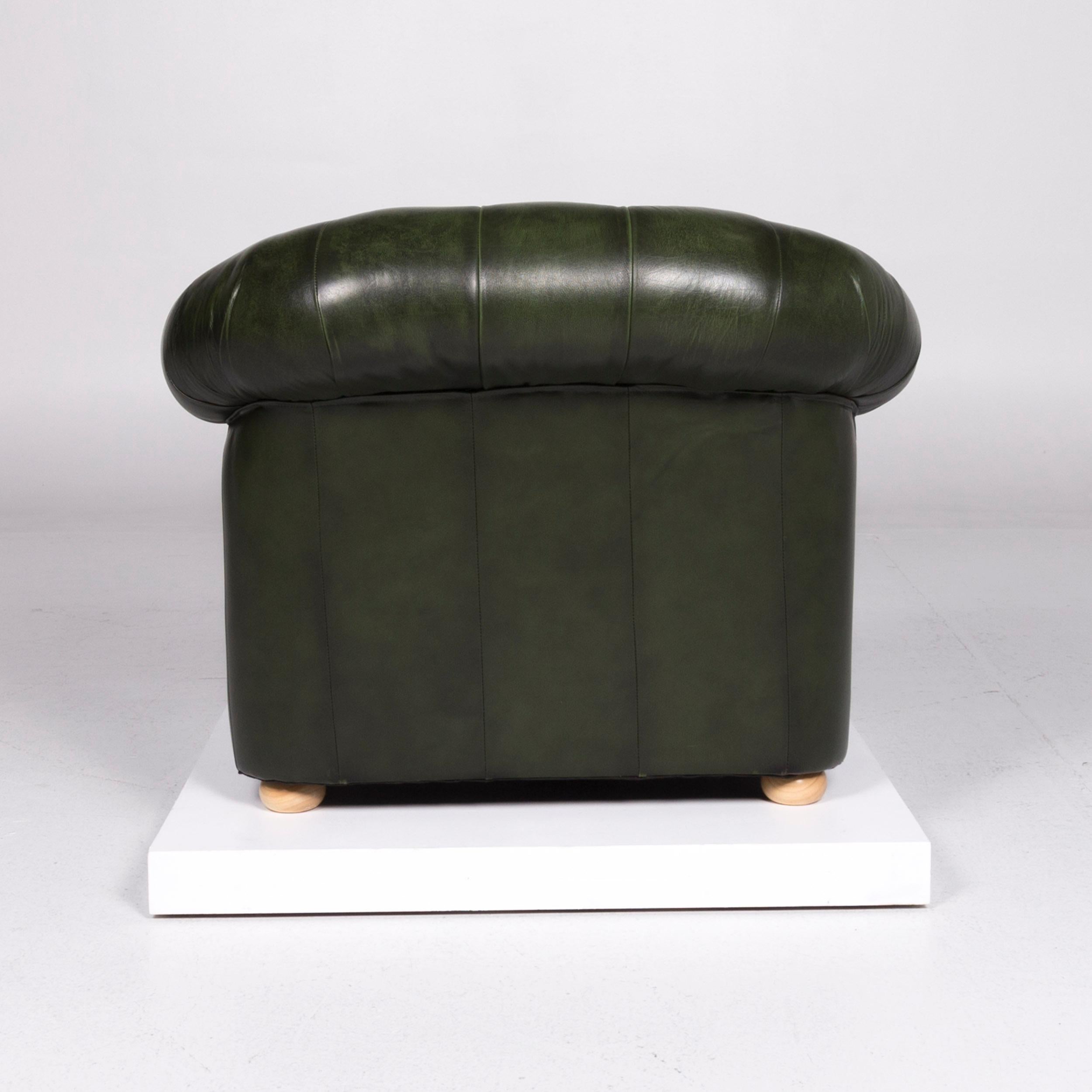 Centurion Leather Armchair Set Chesterfield Green 4