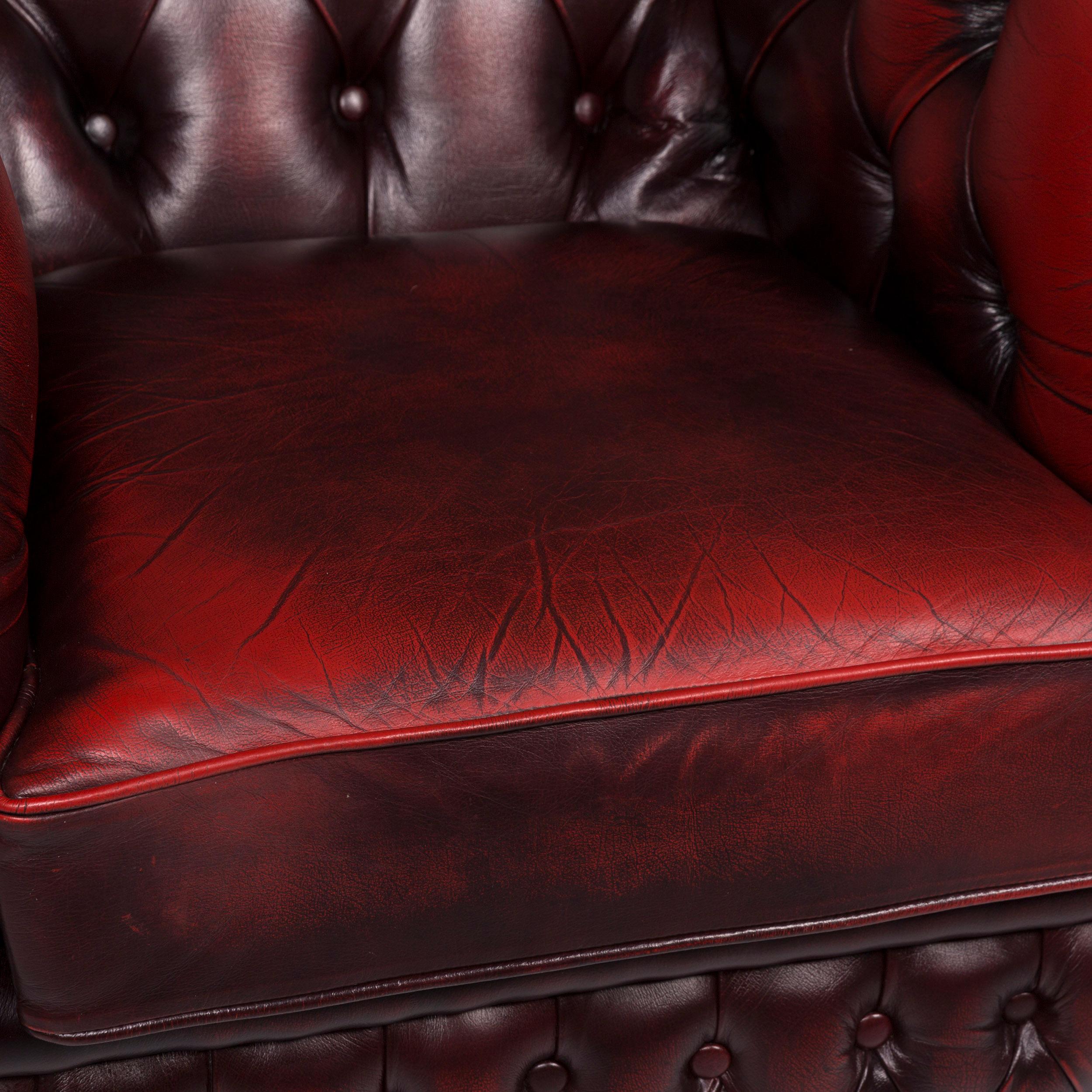 Centurion Leather Armchair Set Red 5