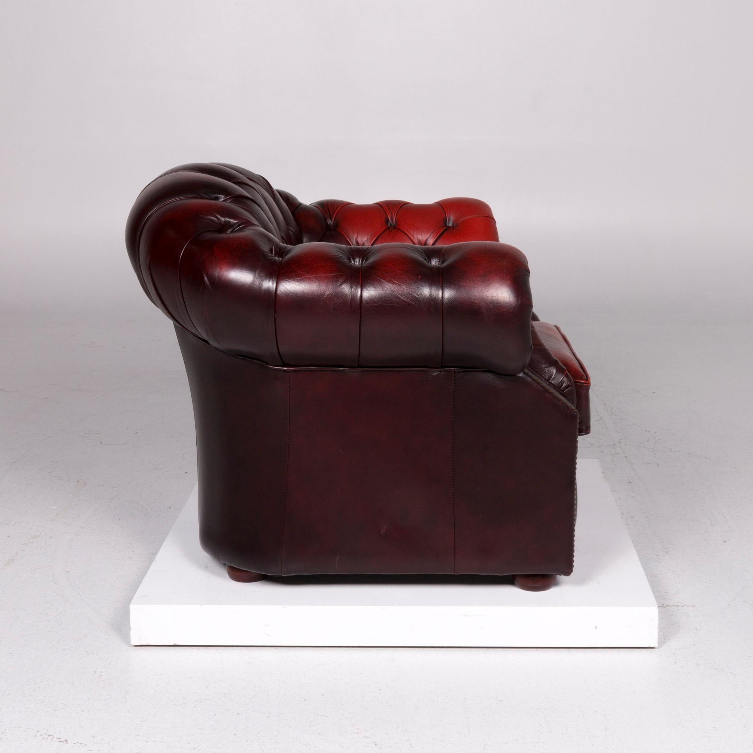 Centurion Leather Armchair Set Red 8