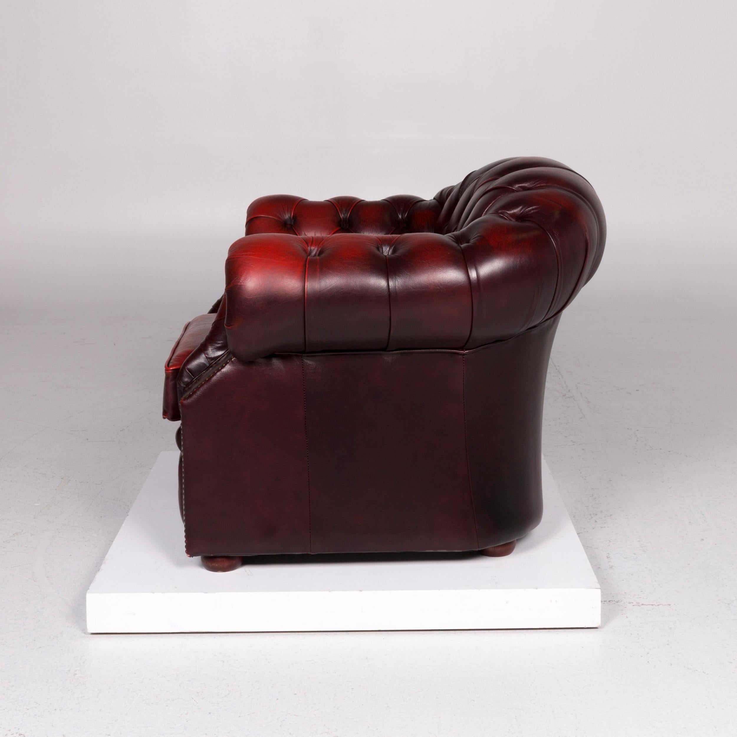 Centurion Leather Armchair Set Red 10
