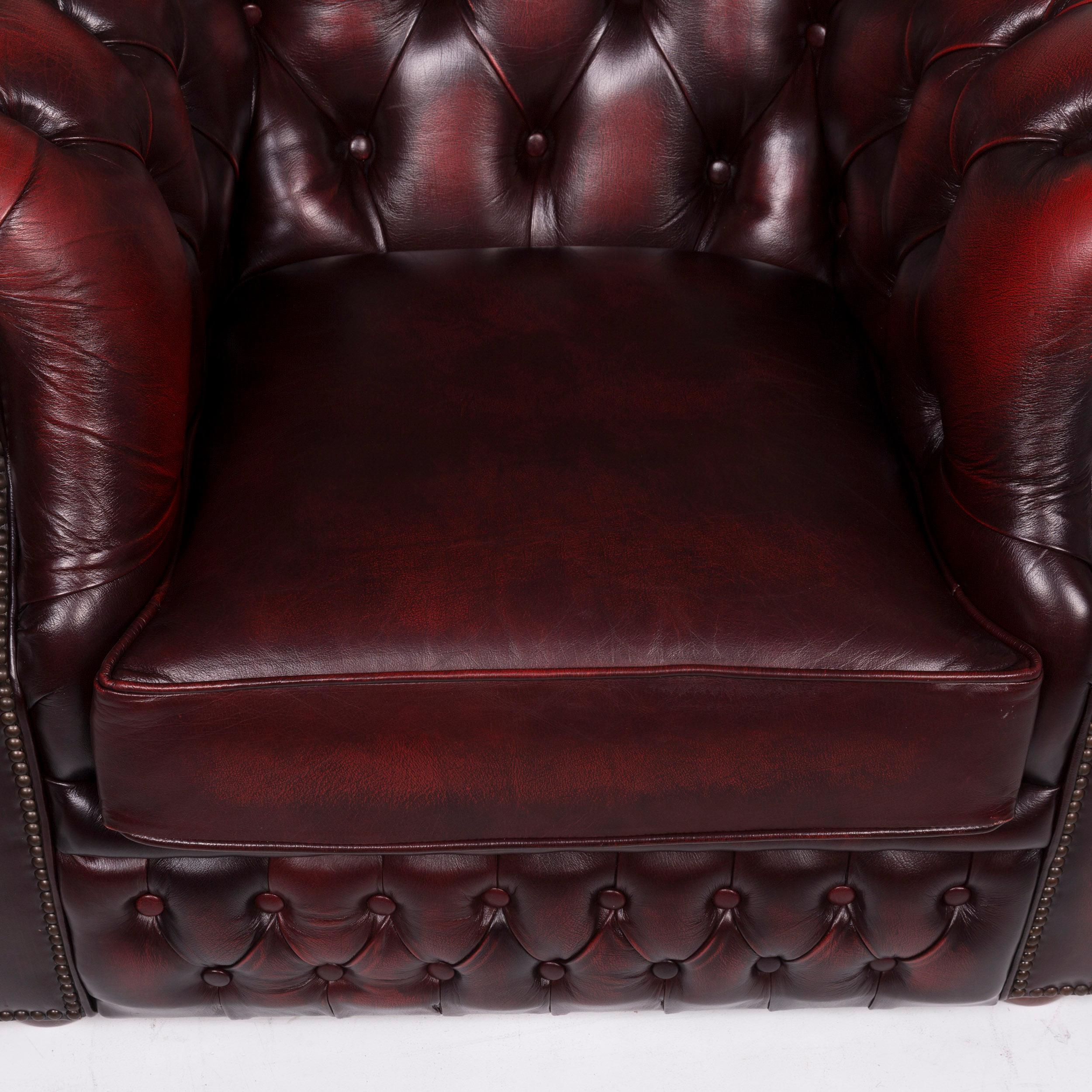 Contemporary Centurion Leather Armchair Set Red