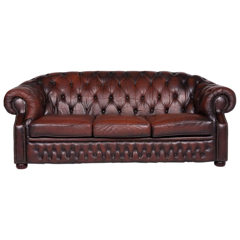 Centurion Leather Sofa Brown ThreeSeat Chesterfield at 1stDibs