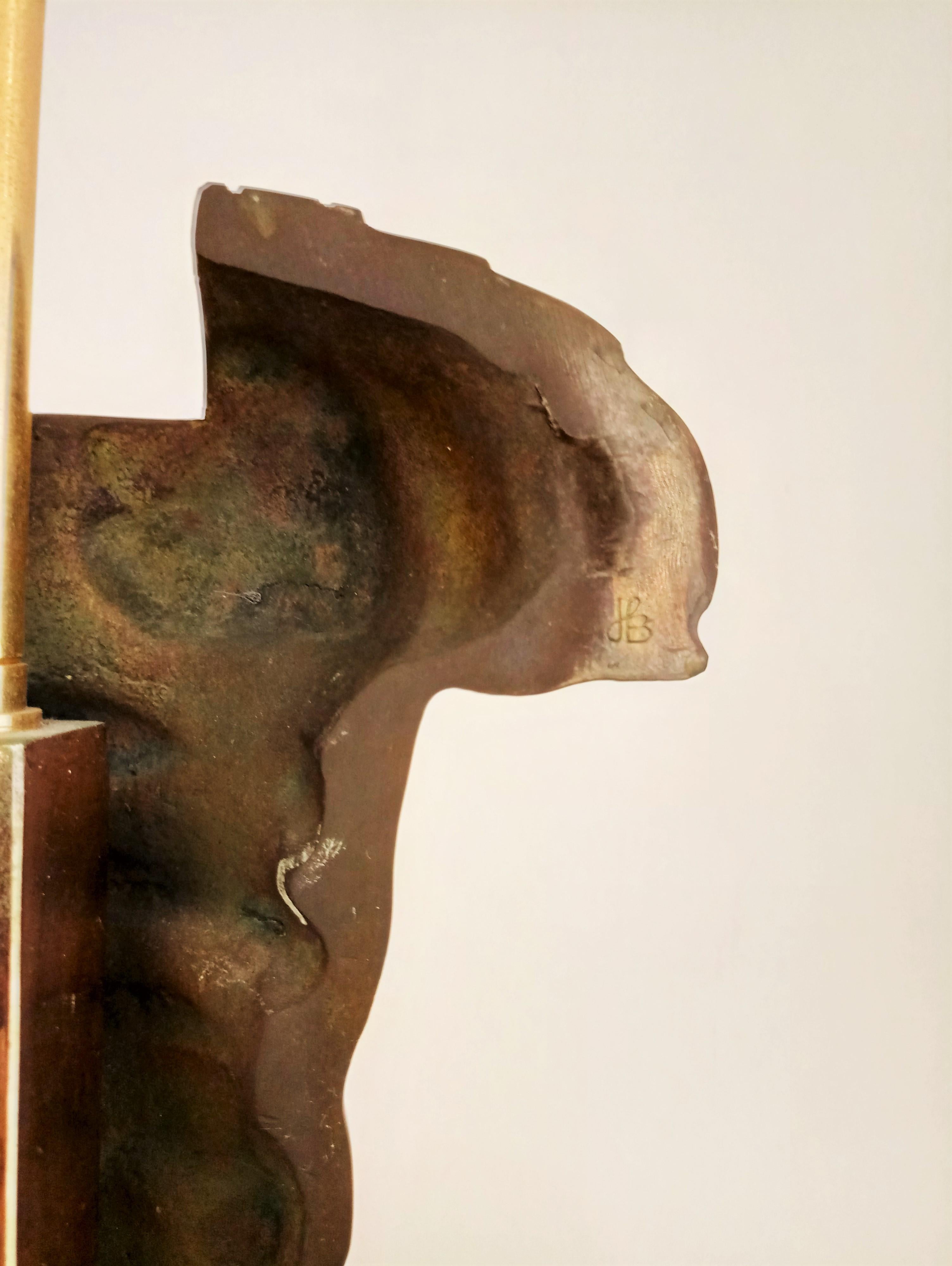 Centurion Torso Bronze Lamp by Monique Gerber, France, 1970s In Good Condition For Sale In New York, NY