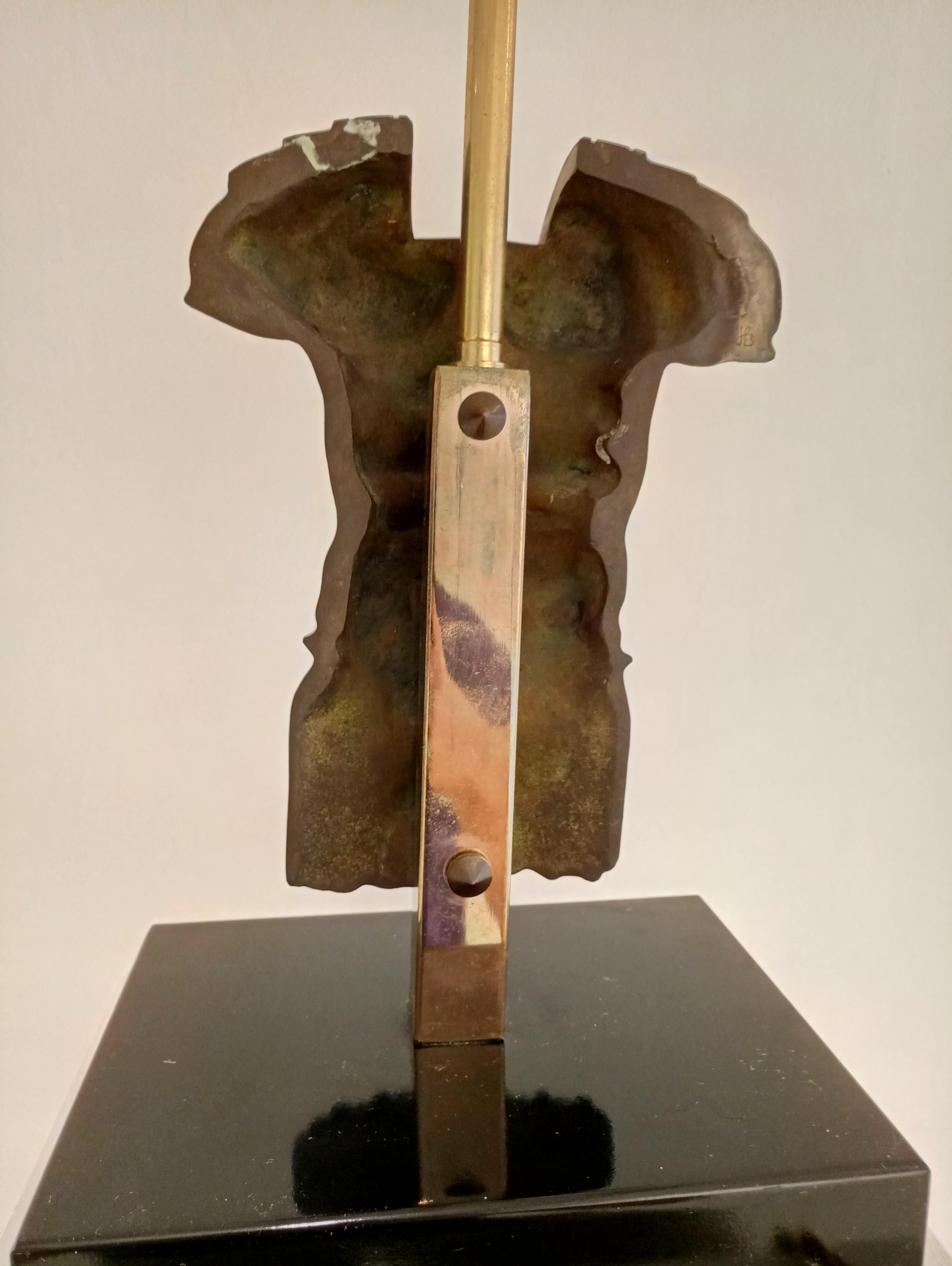 Late 20th Century Centurion Torso Bronze Lamp by Monique Gerber, France, 1970s For Sale