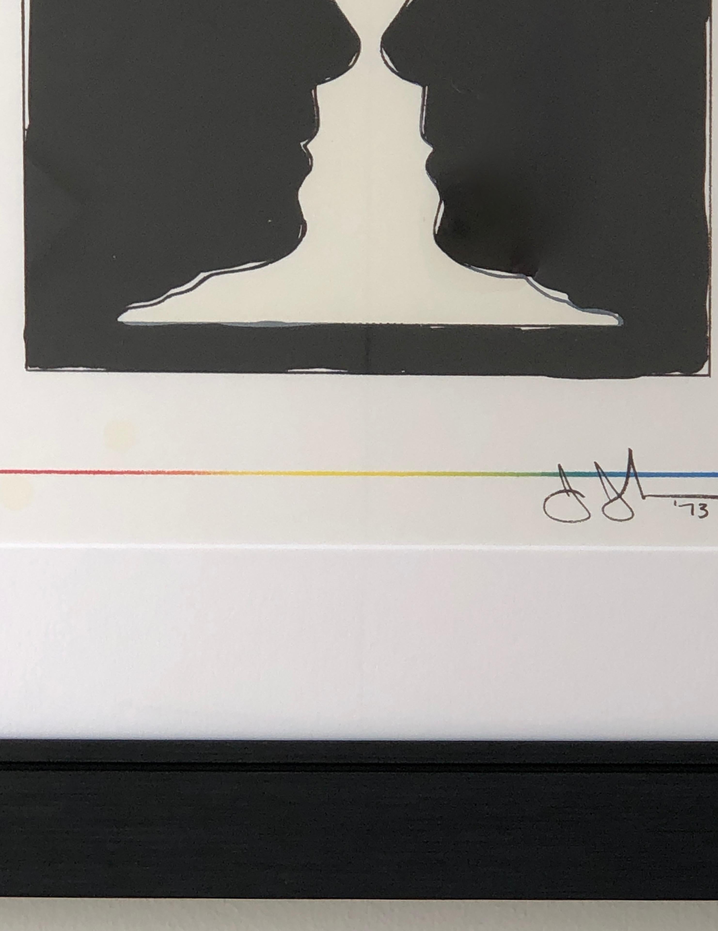 Mid-Century Modern Century Black and White Jasper Johns Lithograph, Cup Two Picasso, 1973