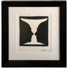 Century Black and White Jasper Johns Lithograph, Cup Two Picasso, 1973
