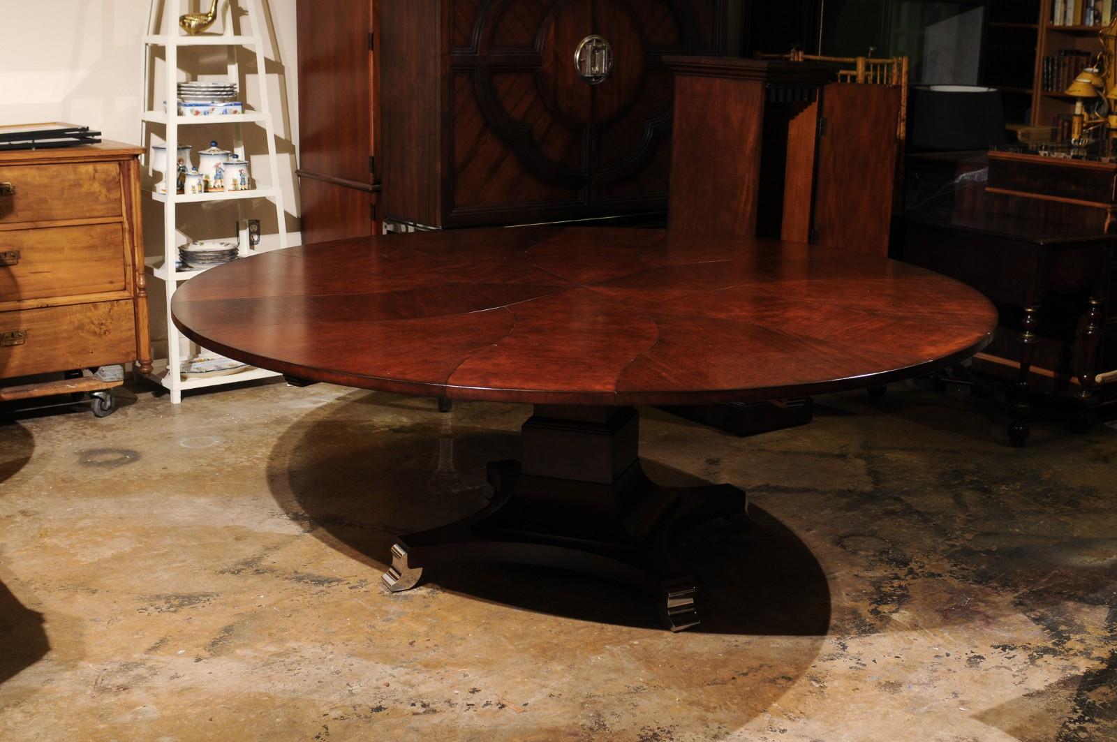 Century Brand Telescoping Dining Table with Chrome Accent Base For Sale 7