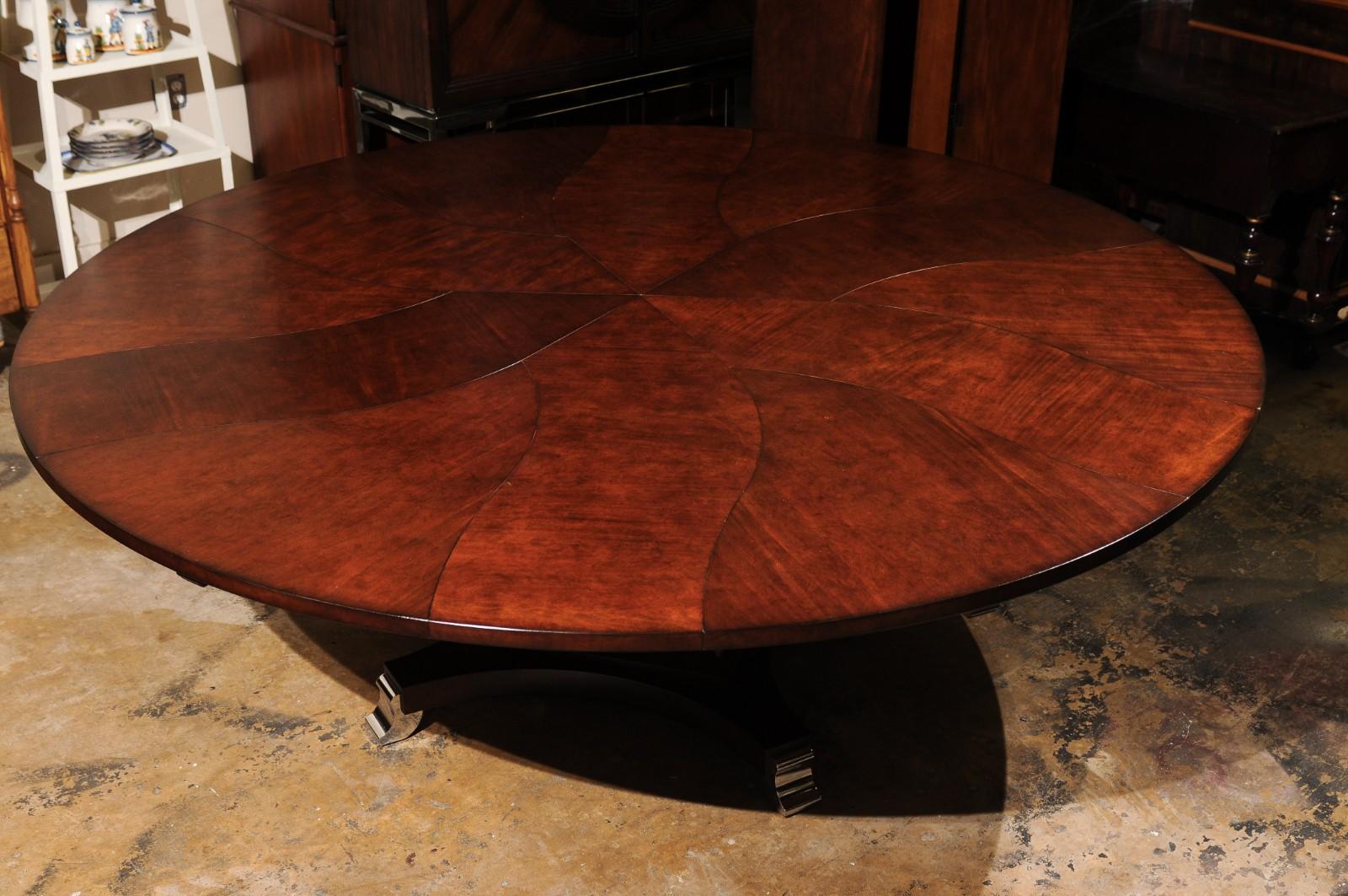 Century Brand Telescoping Dining Table with Chrome Accent Base For Sale 8