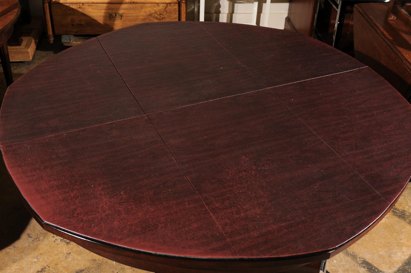Art Deco Century Brand Telescoping Dining Table with Chrome Accent Base For Sale