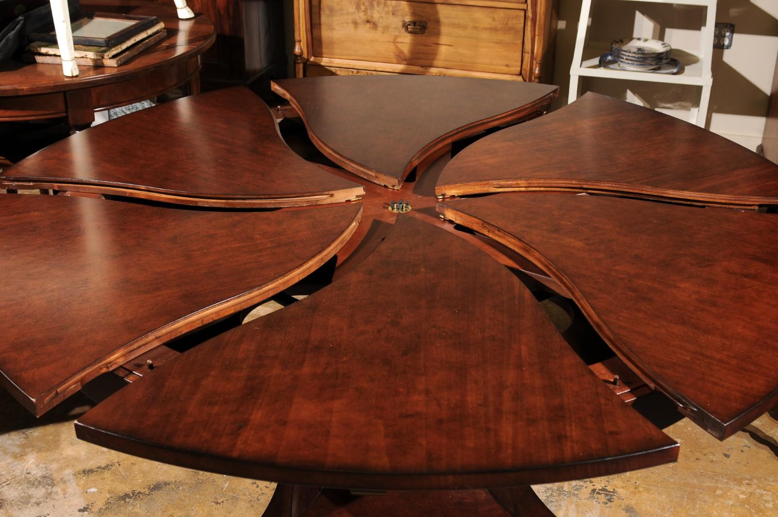 Wood Century Brand Telescoping Dining Table with Chrome Accent Base For Sale