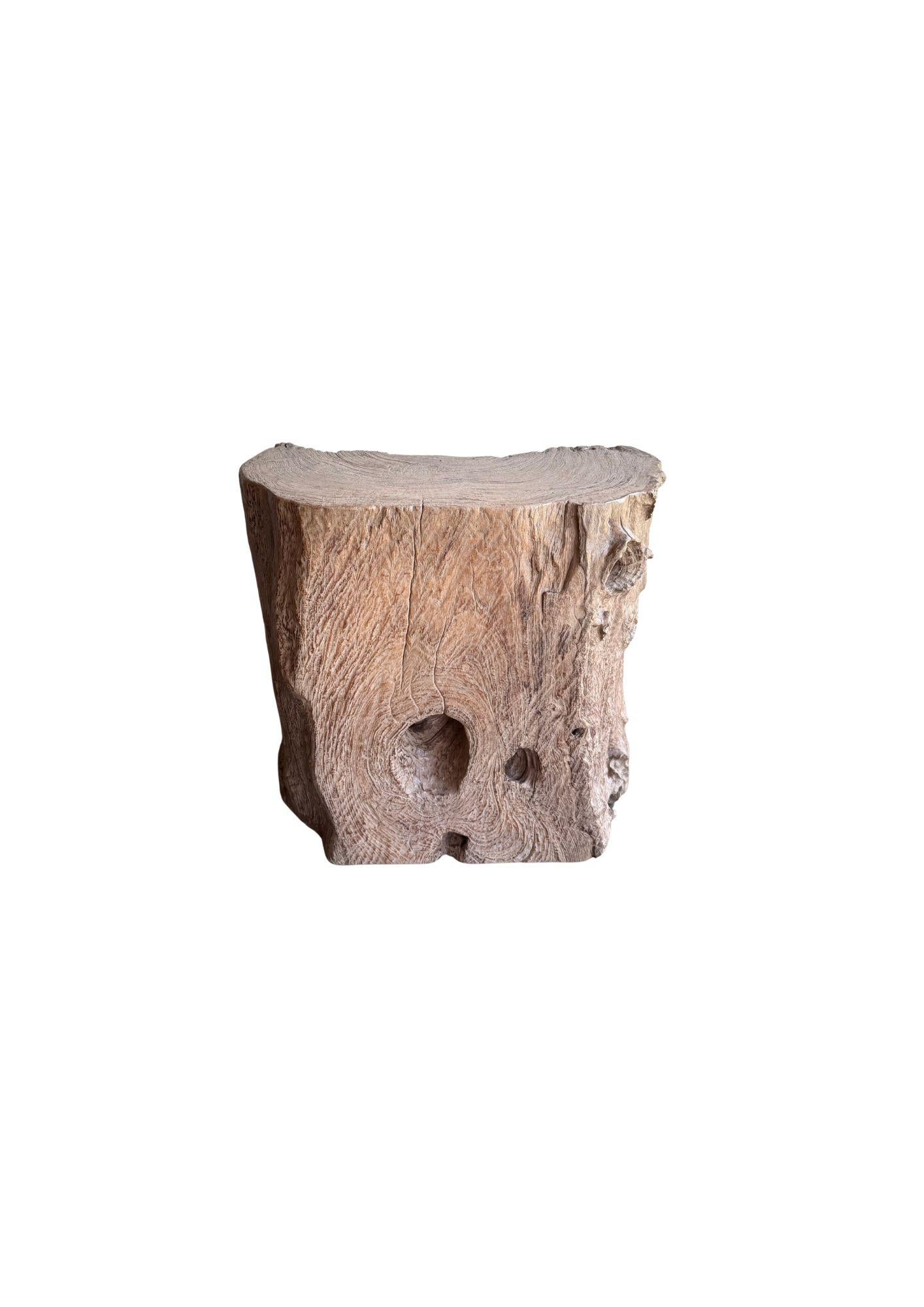 Jahrhundert-vergrabener Teakholz-Sockel aus dem Regenwald von Sumatra, modern organisch (Organische Moderne) im Angebot