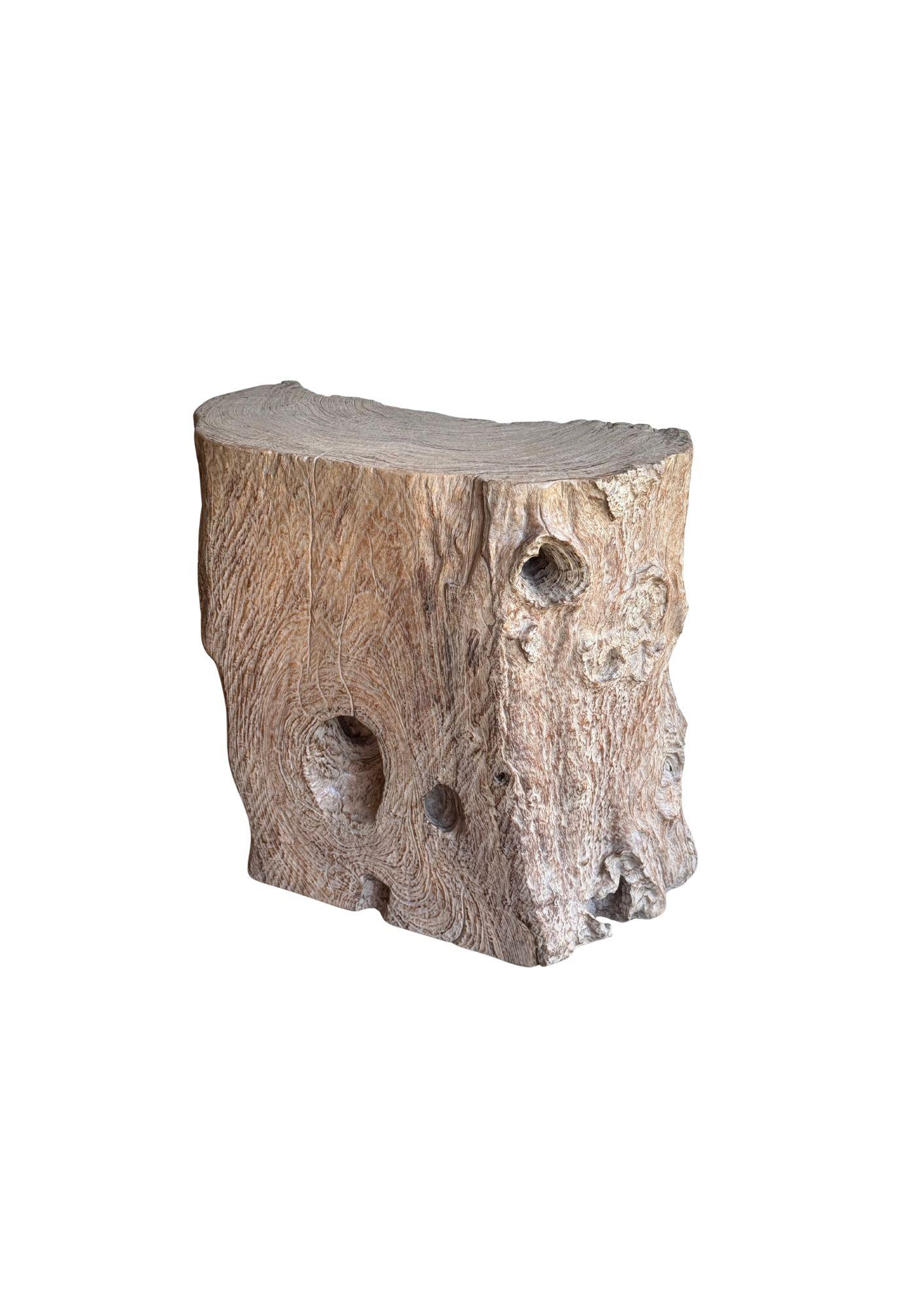 Jahrhundert-vergrabener Teakholz-Sockel aus dem Regenwald von Sumatra, modern organisch (Indonesisch) im Angebot