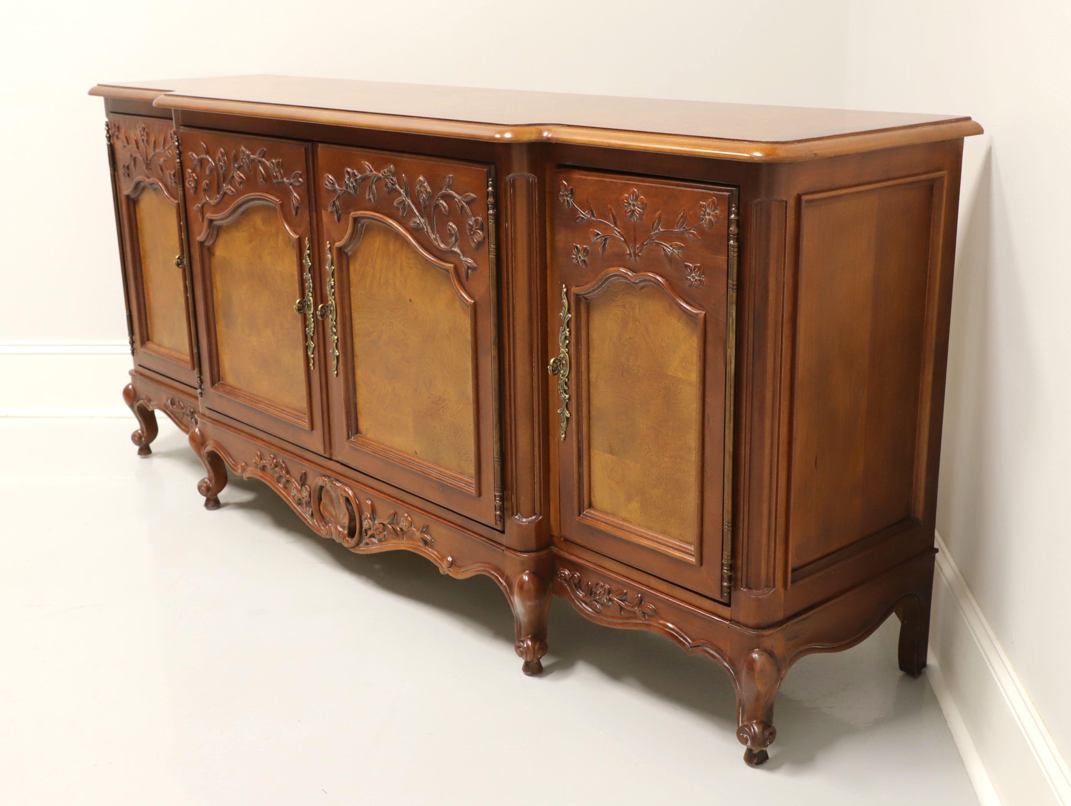 American CENTURY Burl Elm French Country Louis XV Style Sideboard / Credenza