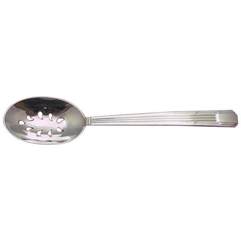 King By Dominick and Haff Sterling Silver Serving Spoon Pierced 9-Hole Custom