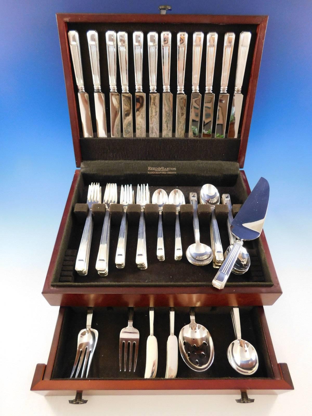 Outstanding dinner size century by Tiffany & Co. sterling silver flatware set, 88 pieces. This set includes:

12 dinner size knives, 10 1/4
