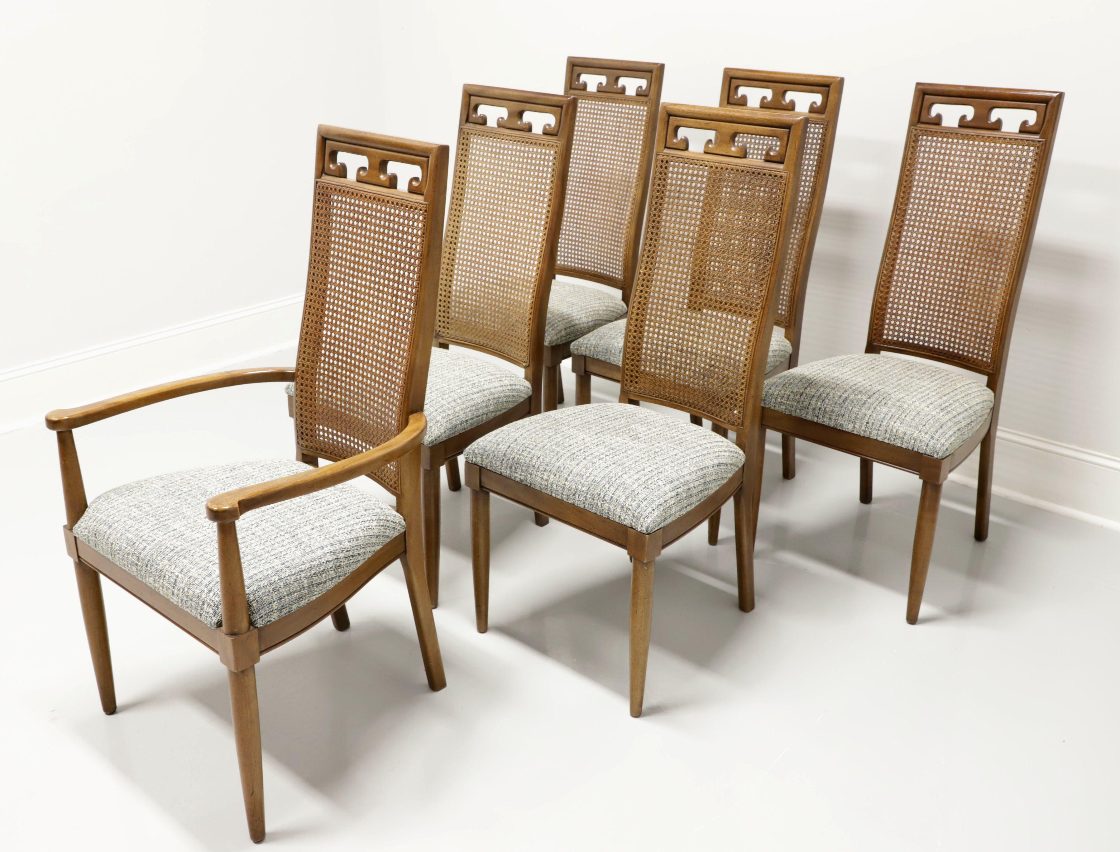 CENTURY Caned Walnut Spanish Style Dining Chairs - Set of 6 For Sale 7