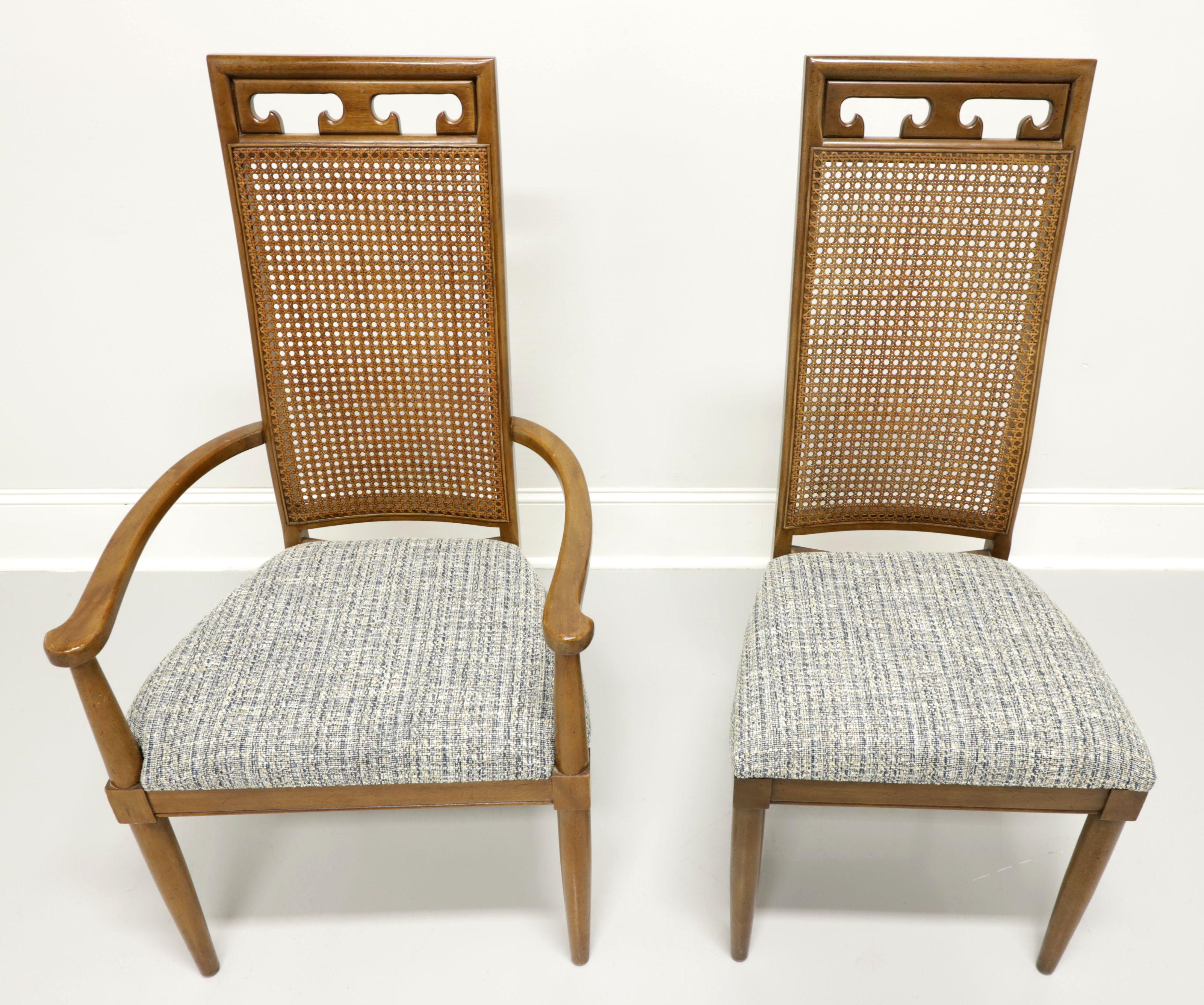 American CENTURY Caned Walnut Spanish Style Dining Chairs - Set of 6 For Sale