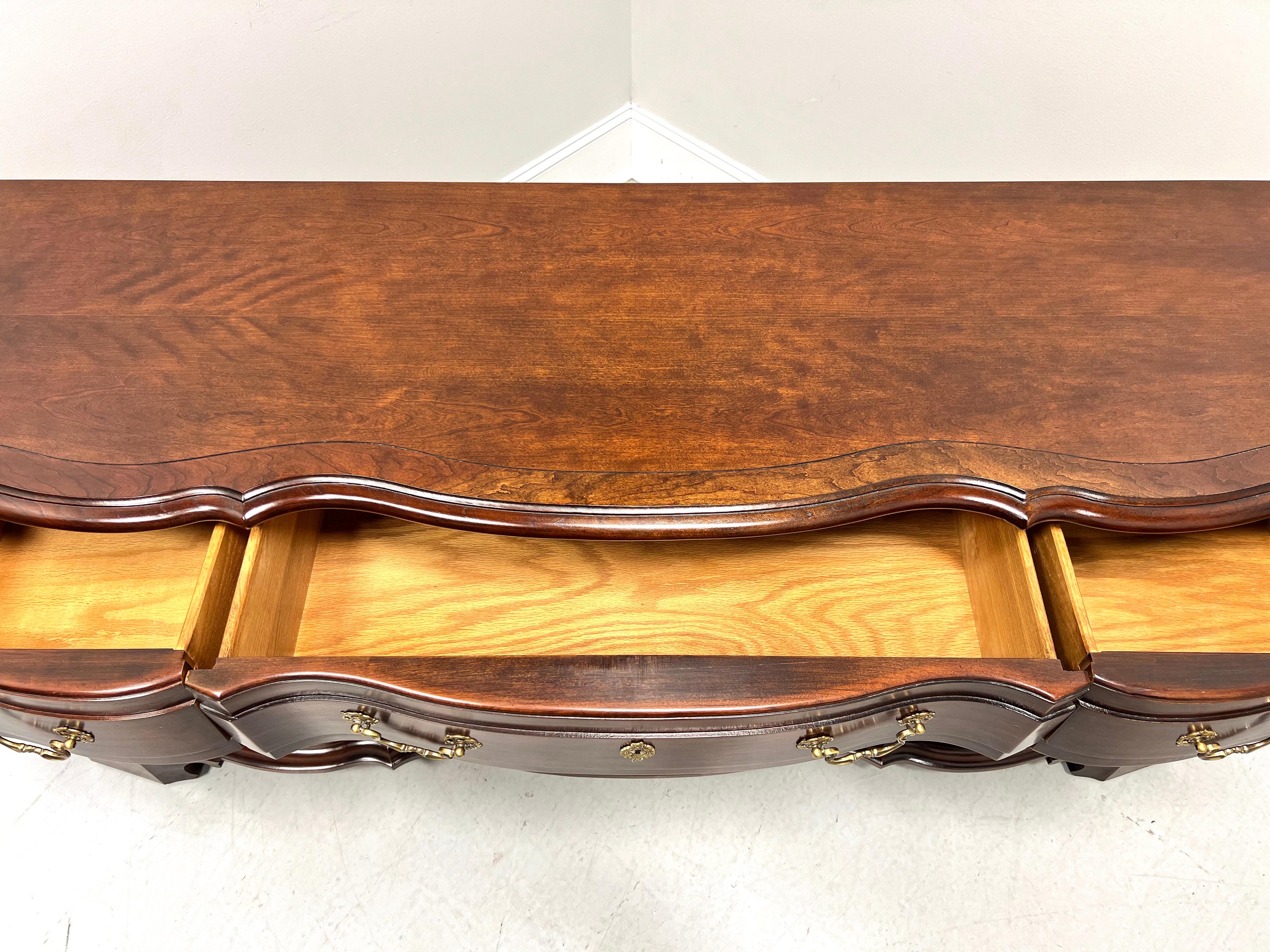 Brass CENTURY Cardella Collection Cherry Italian Provincial Serpentine Triple Dresser