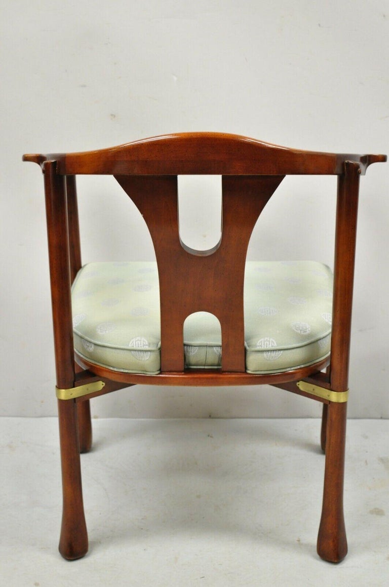 Century Chair Co. Horseshoe James Mont Style Oriental Asian Arm Chair 4