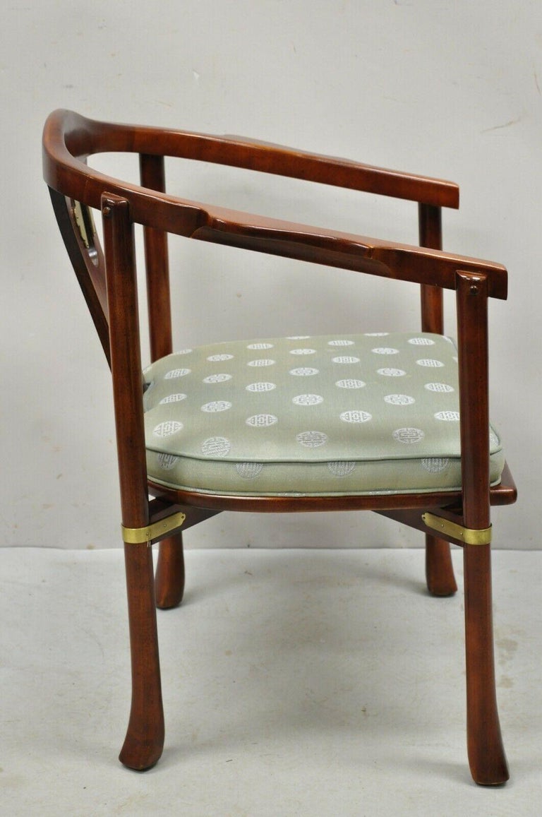 Century Chair Co. Horseshoe James Mont Style Oriental Asian Arm Chair 5