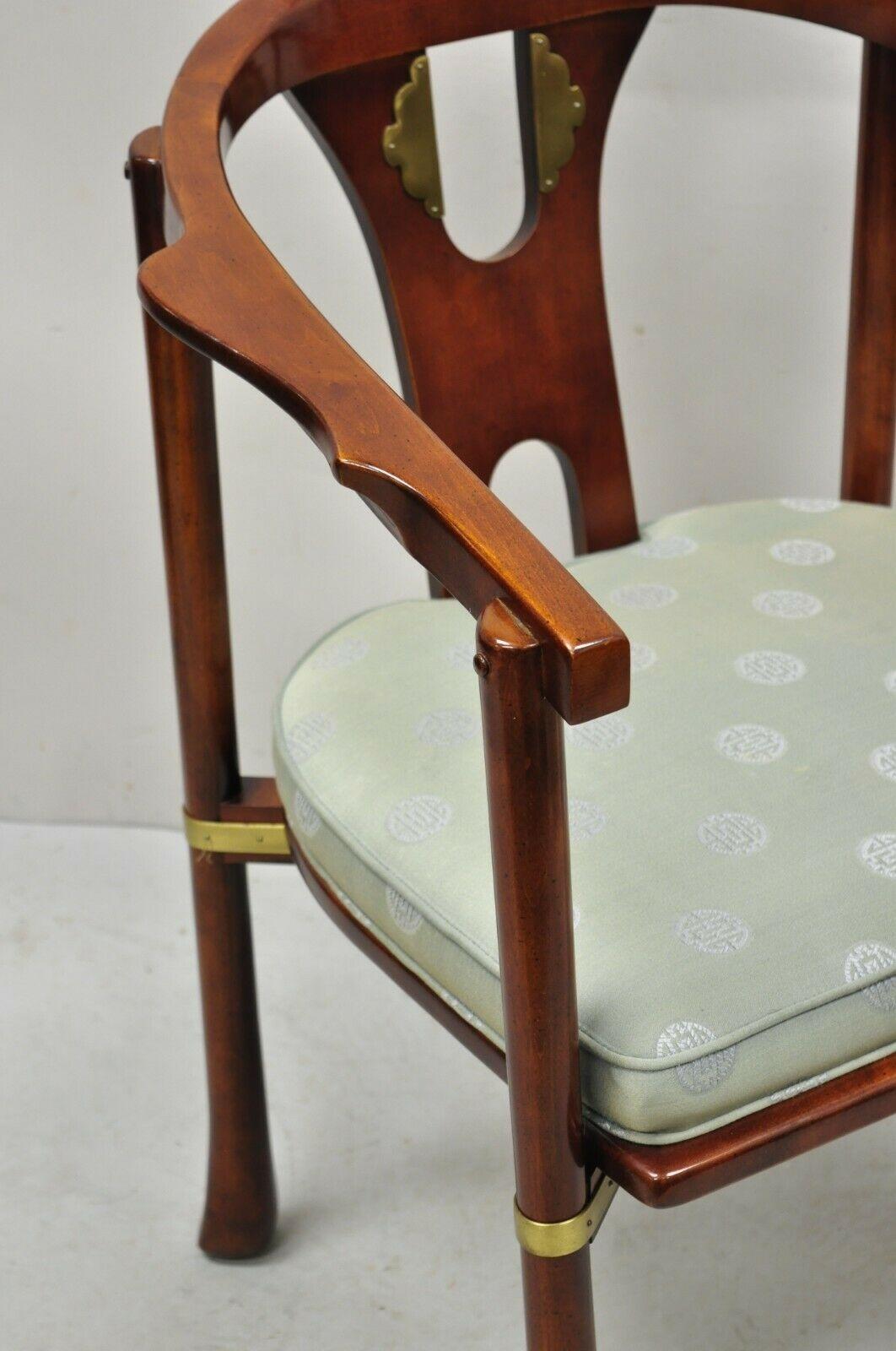 Chinoiserie Century Chair Co. Horseshoe James Mont Style Oriental Asian Arm Chair