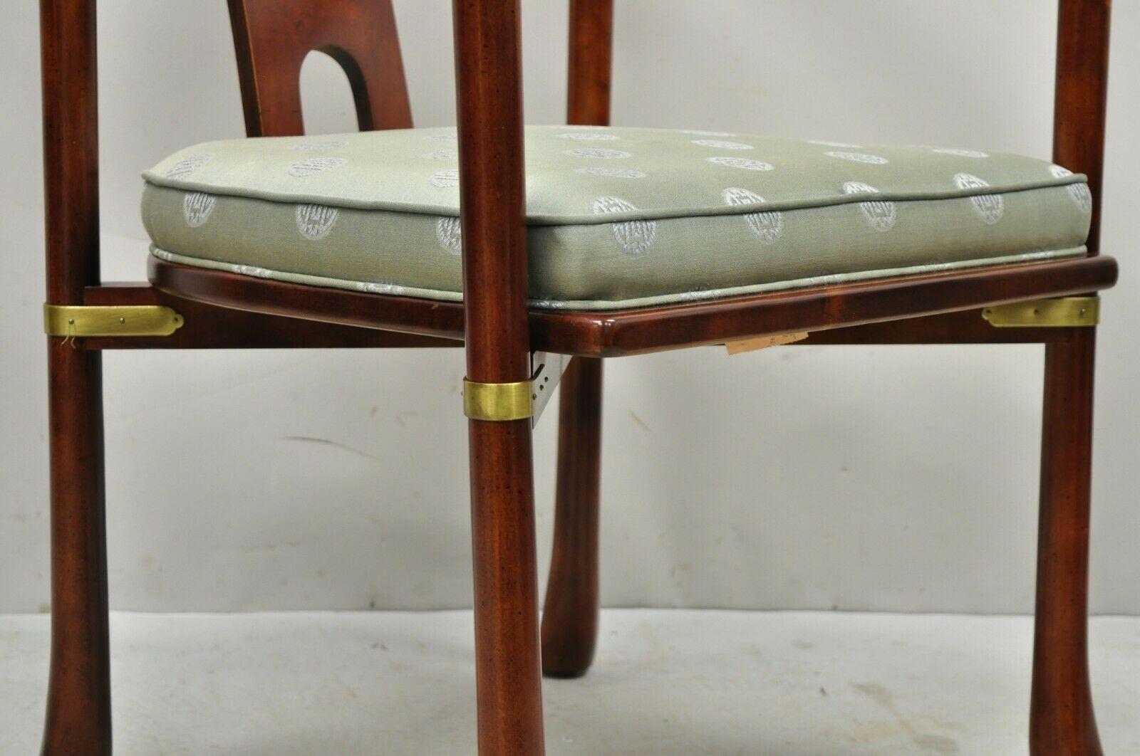 Century Chair Co. Horseshoe James Mont Style Oriental Asian Arm Chair In Good Condition In Philadelphia, PA