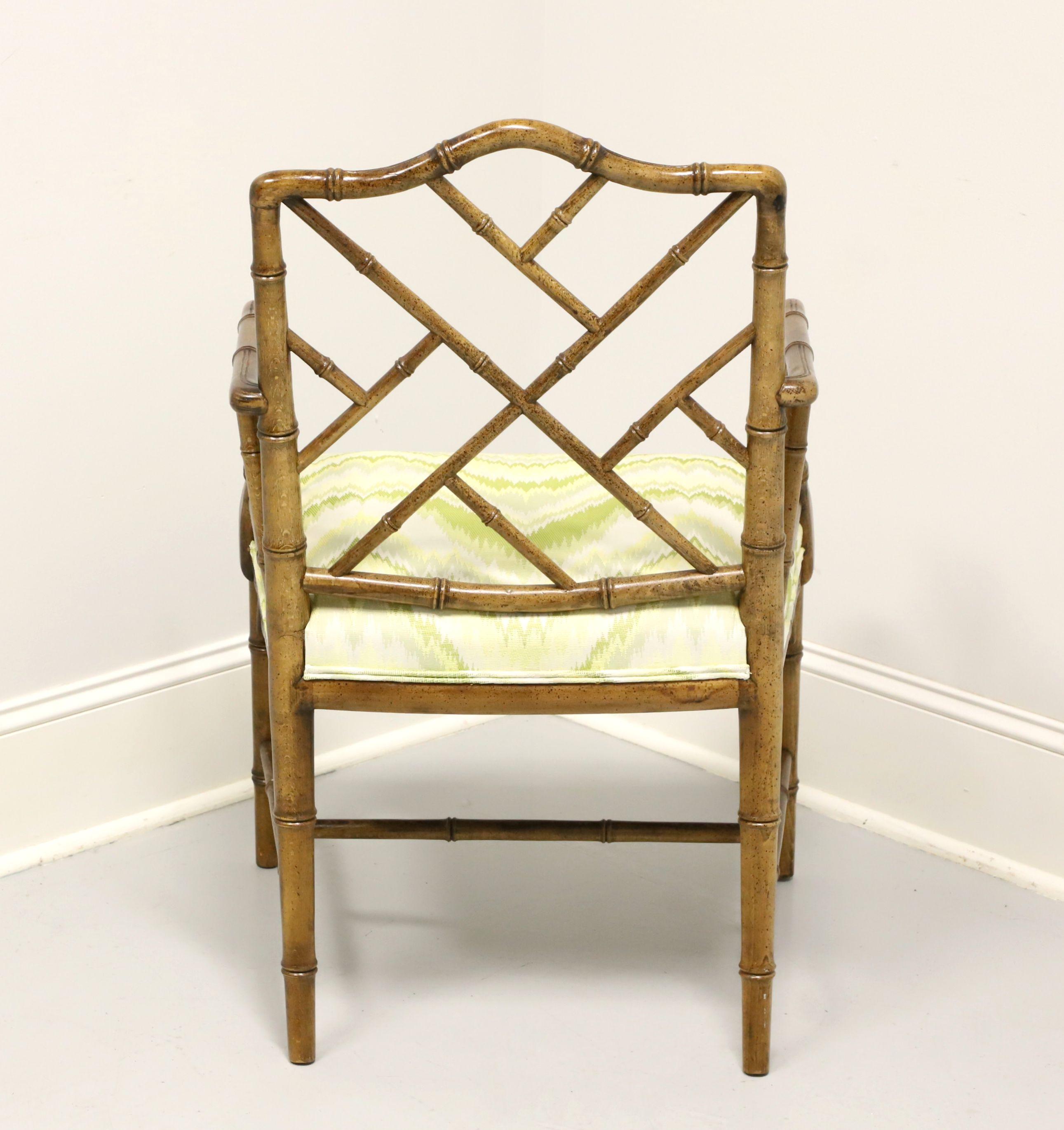 American CENTURY CHAIR Faux Bamboo Chinese Chippendale Armchair